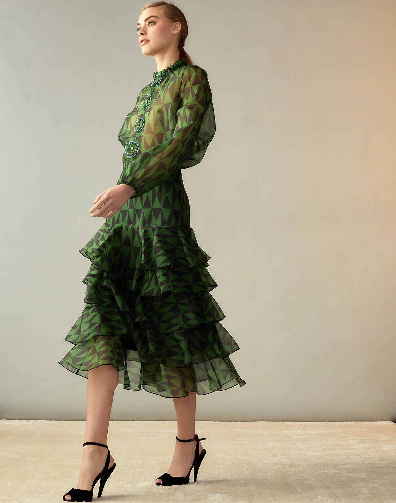 Evergreen Silk Organza Skirt