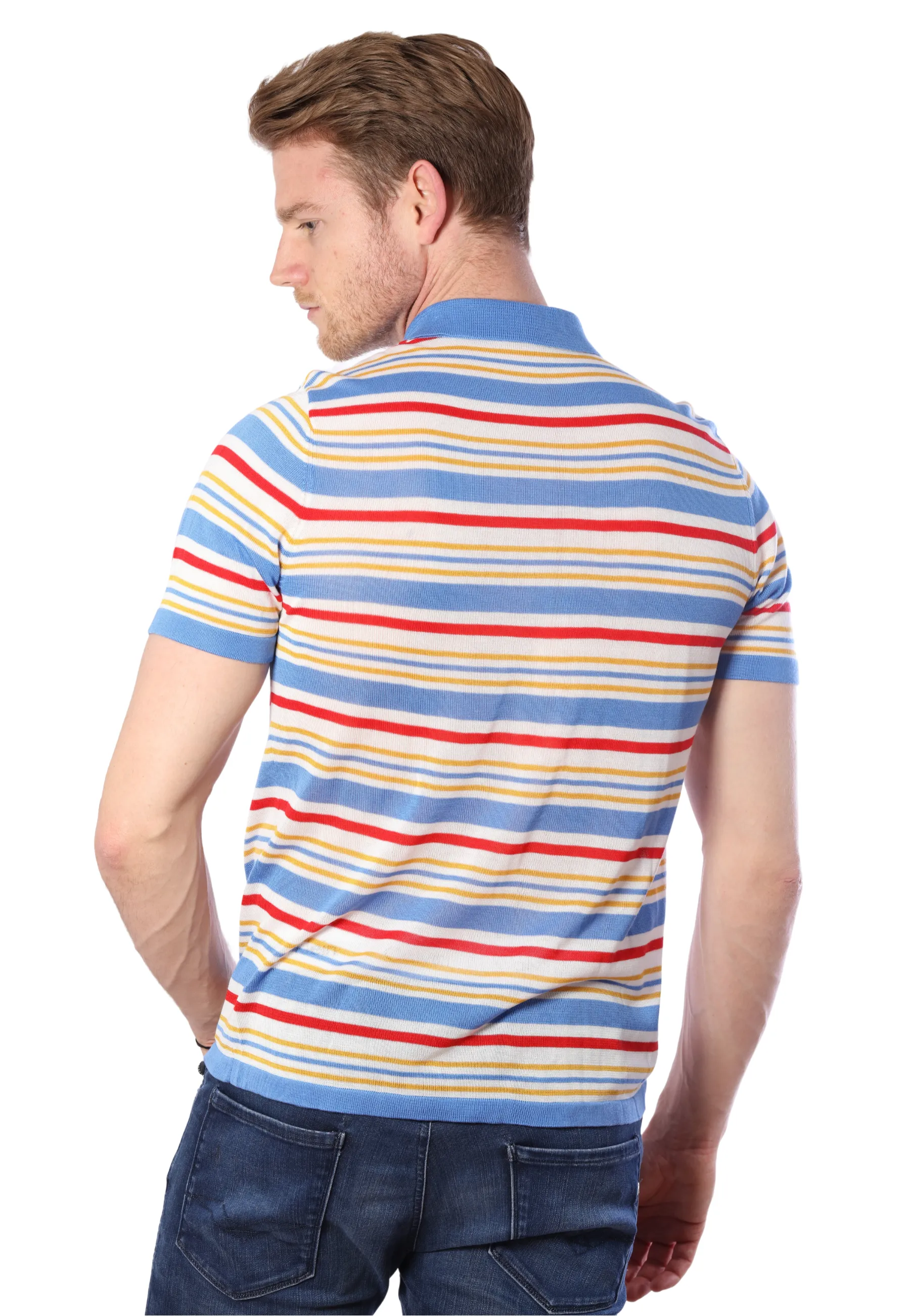 Fantasy Stripe Multicolor Tencel Polo