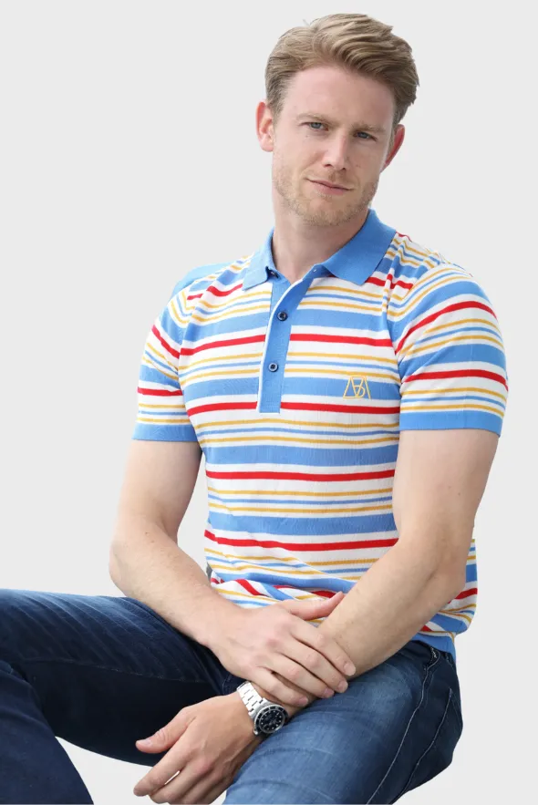 Fantasy Stripe Multicolor Tencel Polo