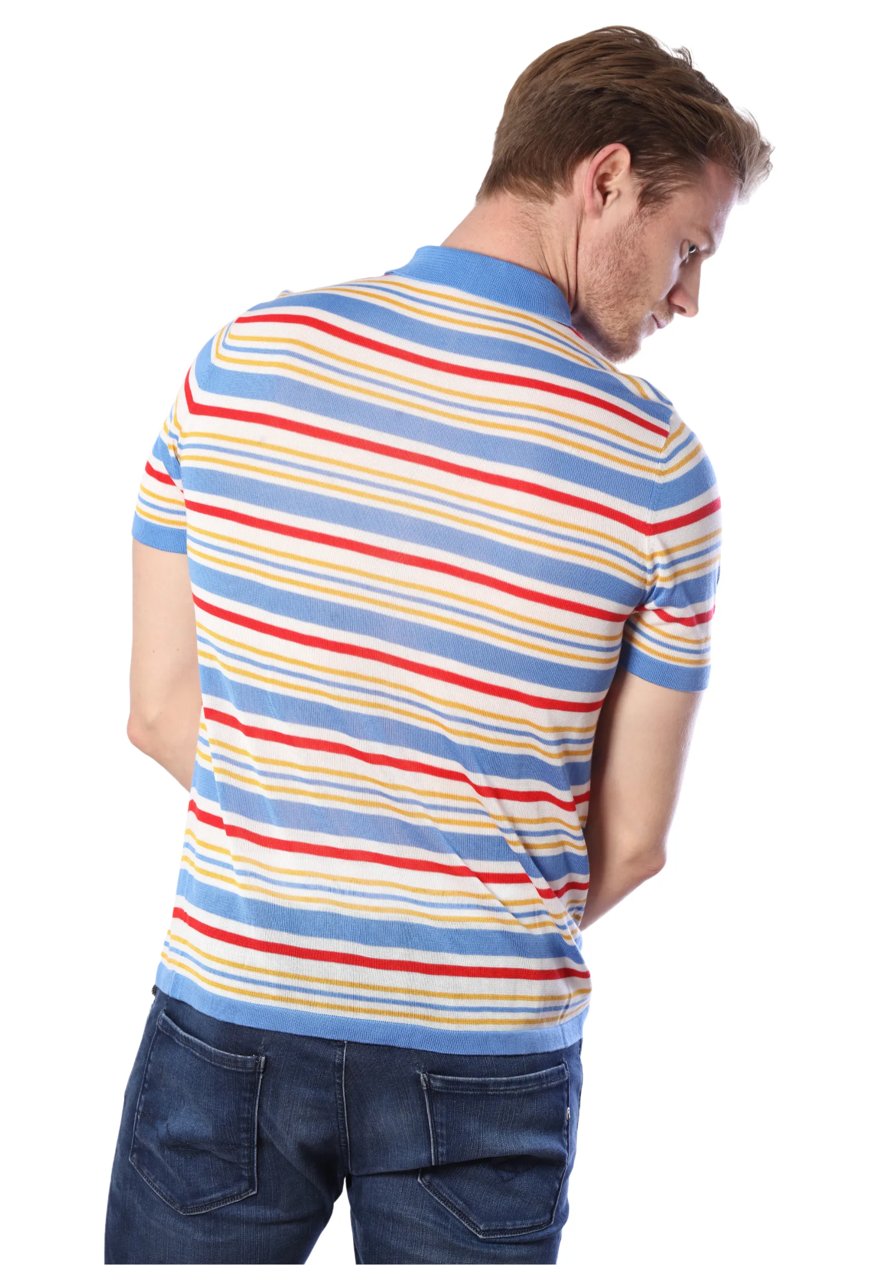 Fantasy Stripe Multicolor Tencel Polo