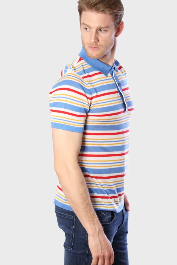 Fantasy Stripe Multicolor Tencel Polo