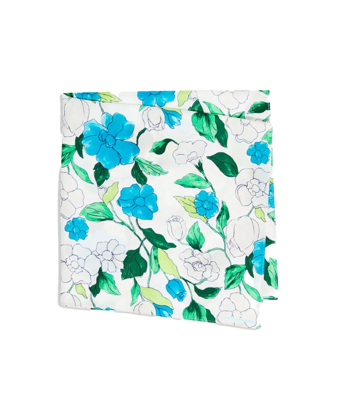 Flora Printed Pocket Square White Cap