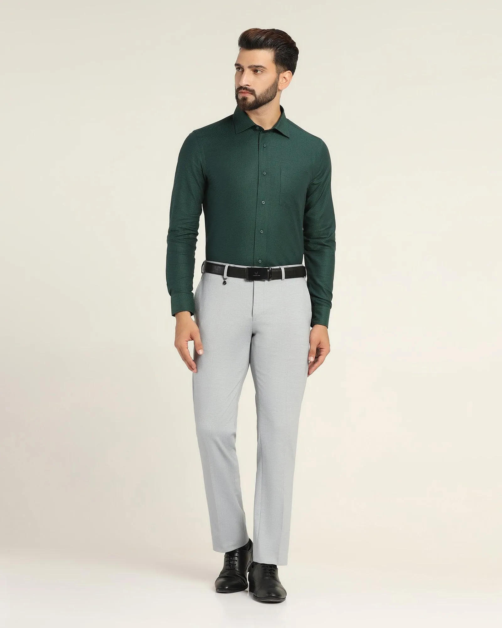 Formal Green Textured Shirt - Dollar