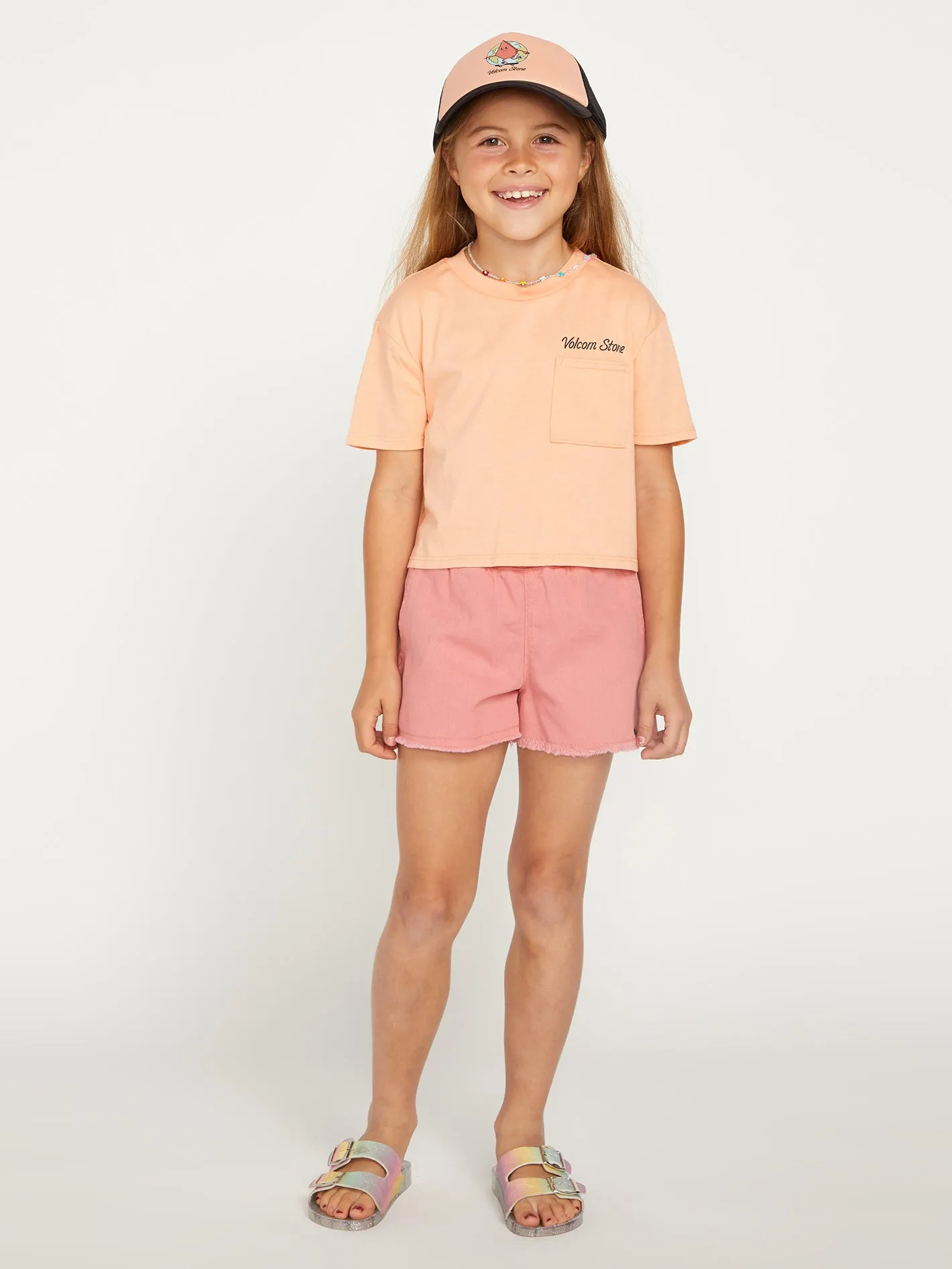 Girls Pocket Dial Tee - Melon