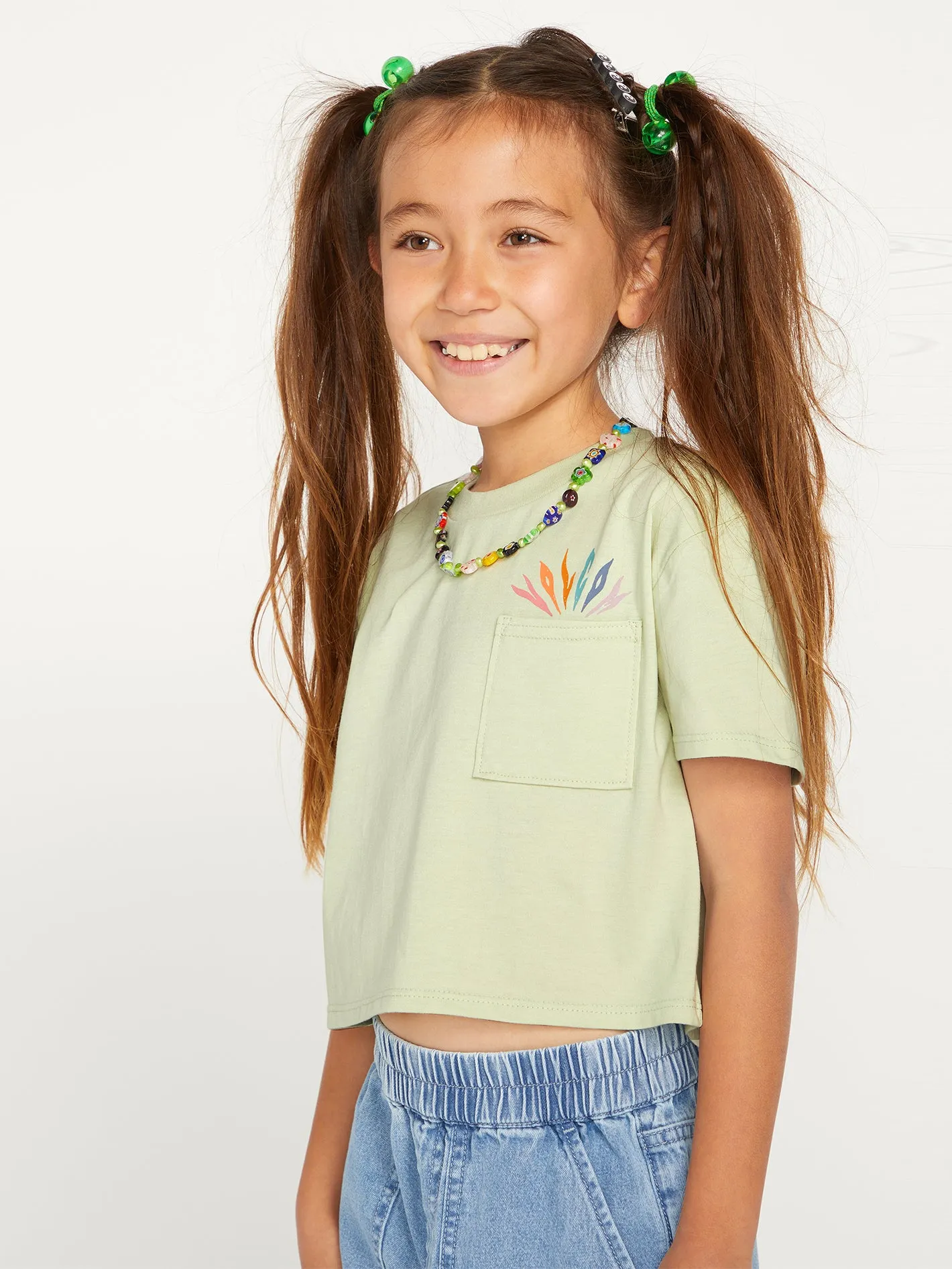 Girls Pocket Dial Tee - Sage