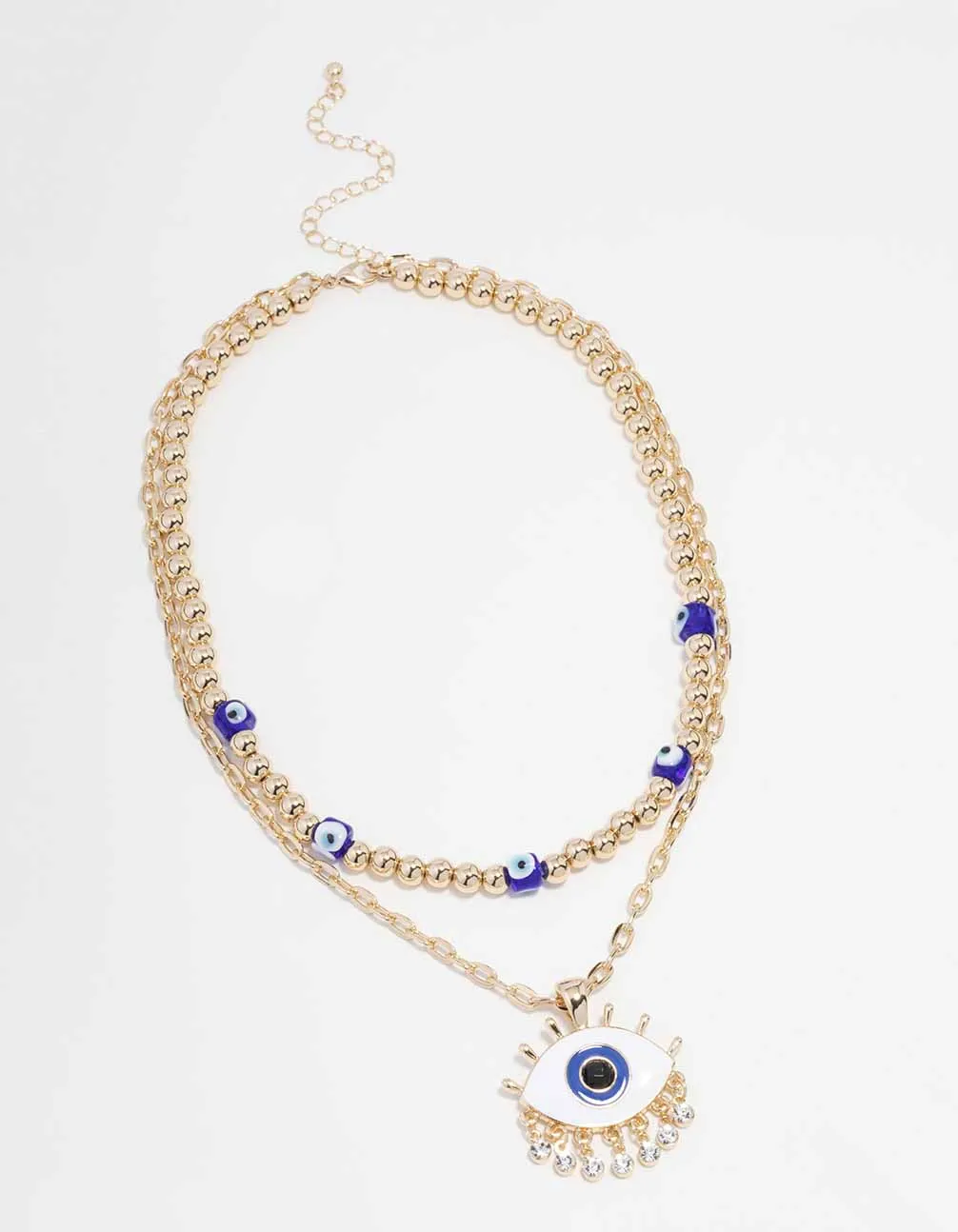 Gold Evil Eye Layered Necklace