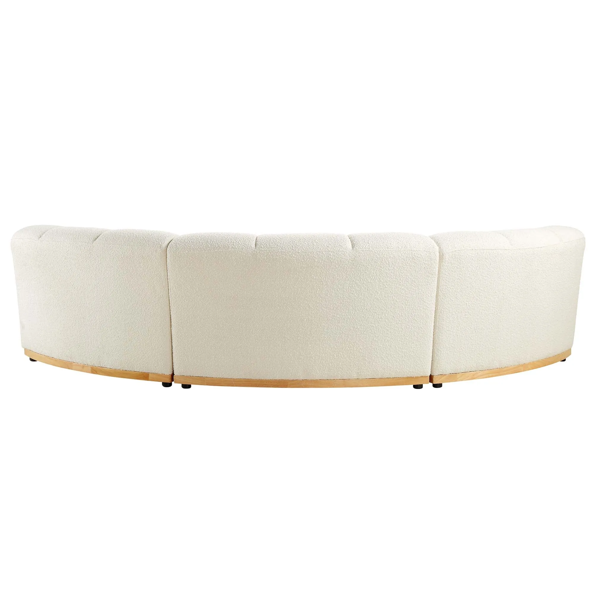 Granvia Ecru Boucle Modular Sofa, 3-Seater Curved Sofa