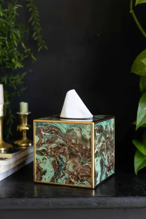 Green Marble Effect Tissue Box