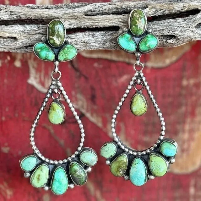 Green Stone Earrings - TDRPGRN