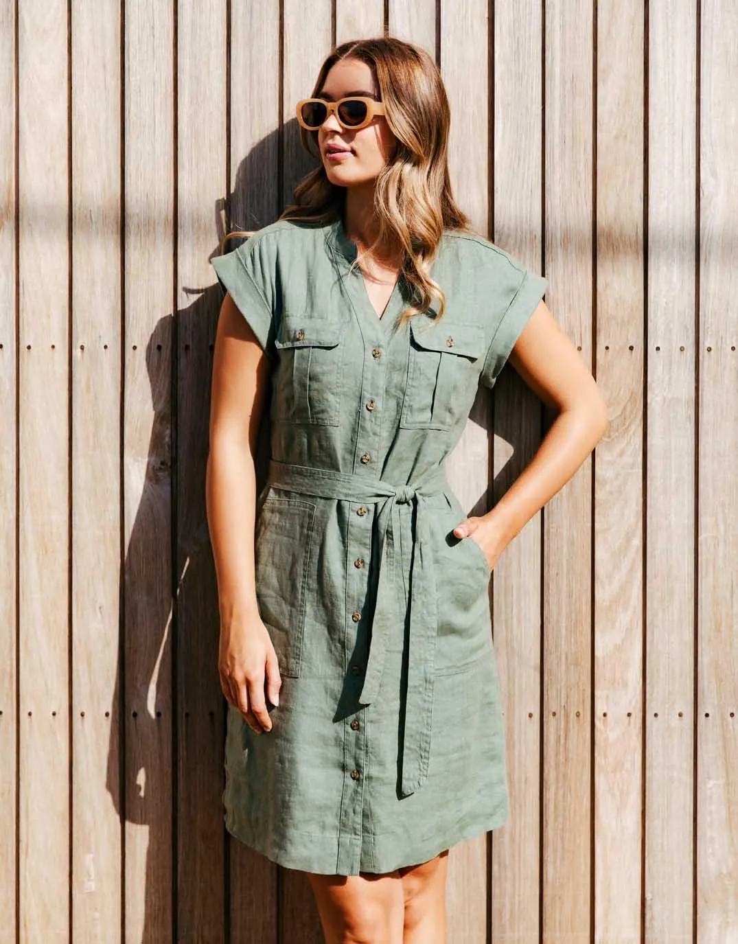 Harlow Dress - Khaki