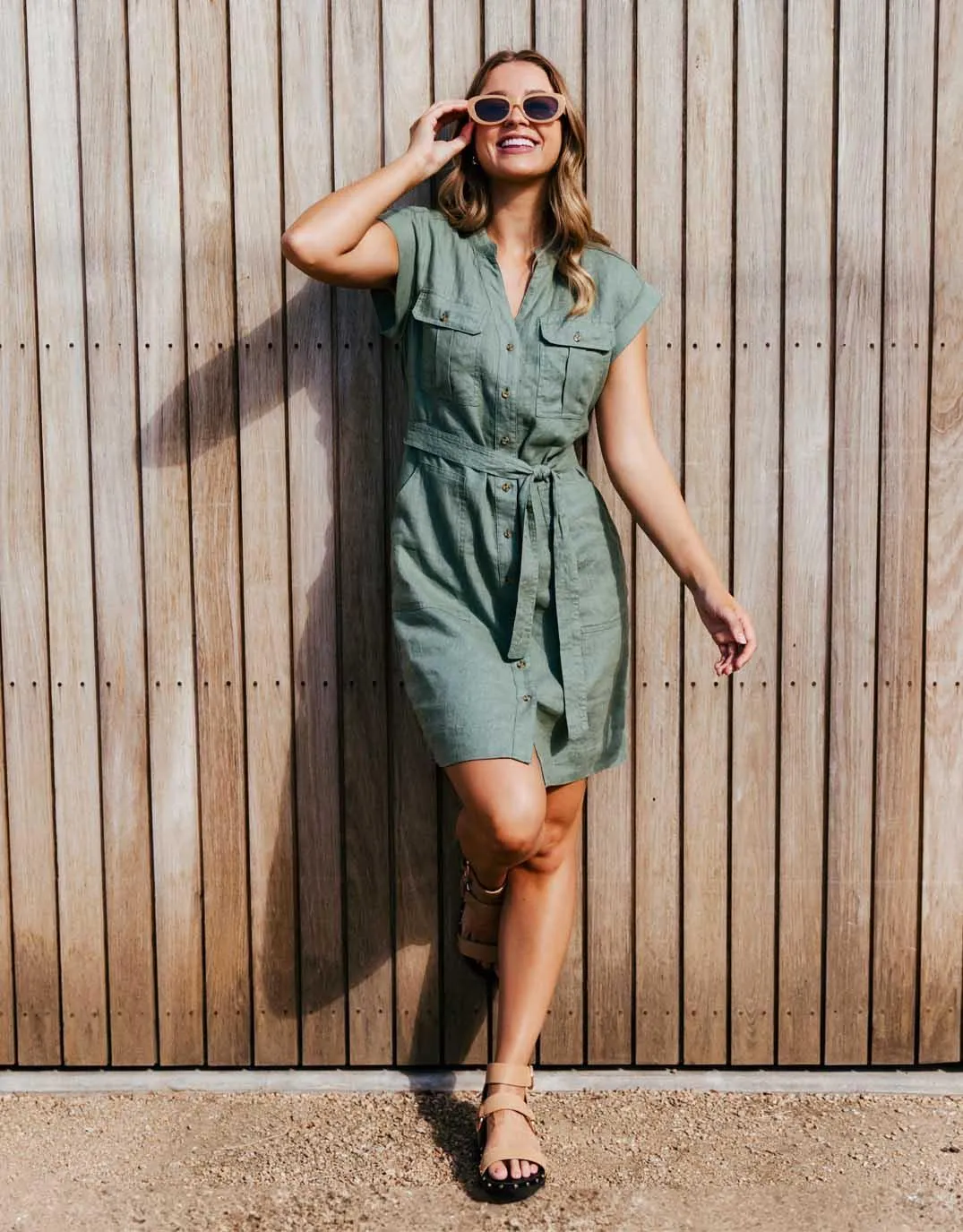 Harlow Dress - Khaki