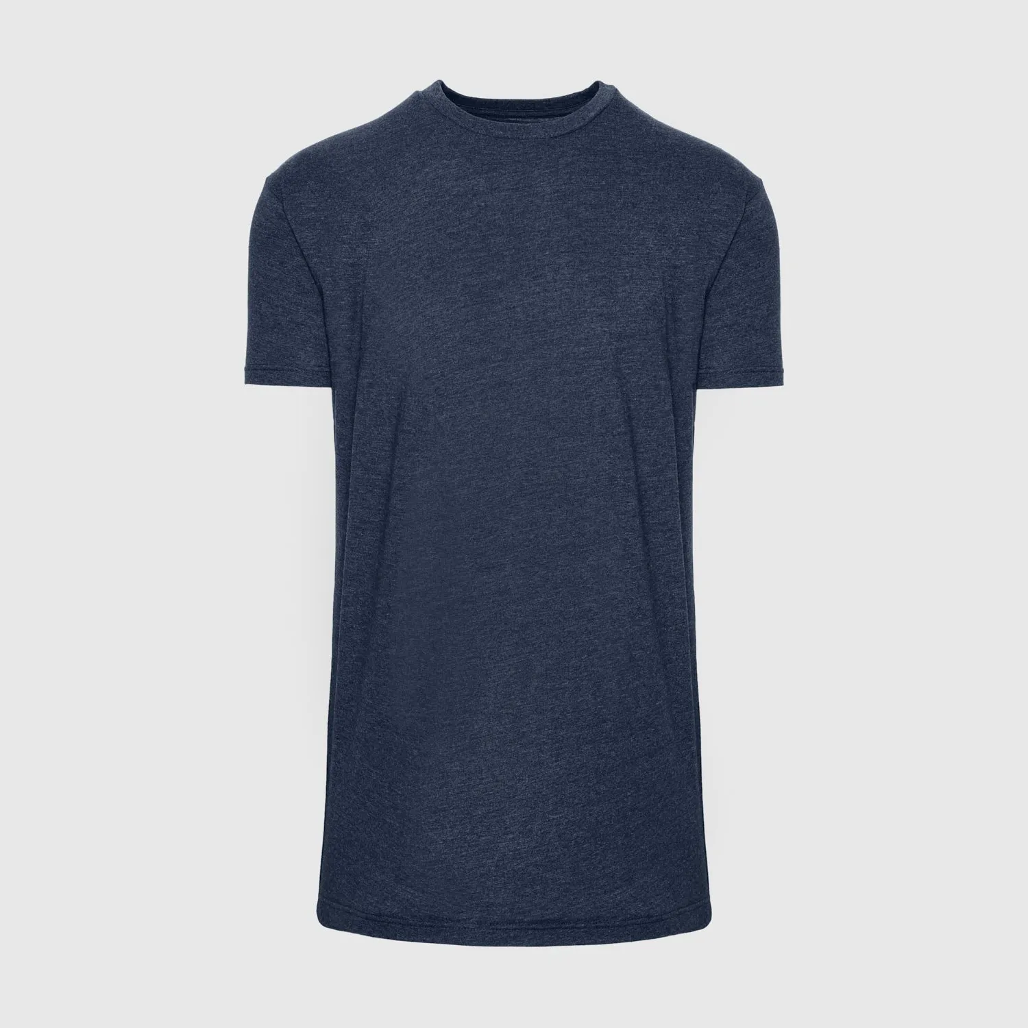 Heather Navy Tall Round Hem Crew Neck T-Shirt