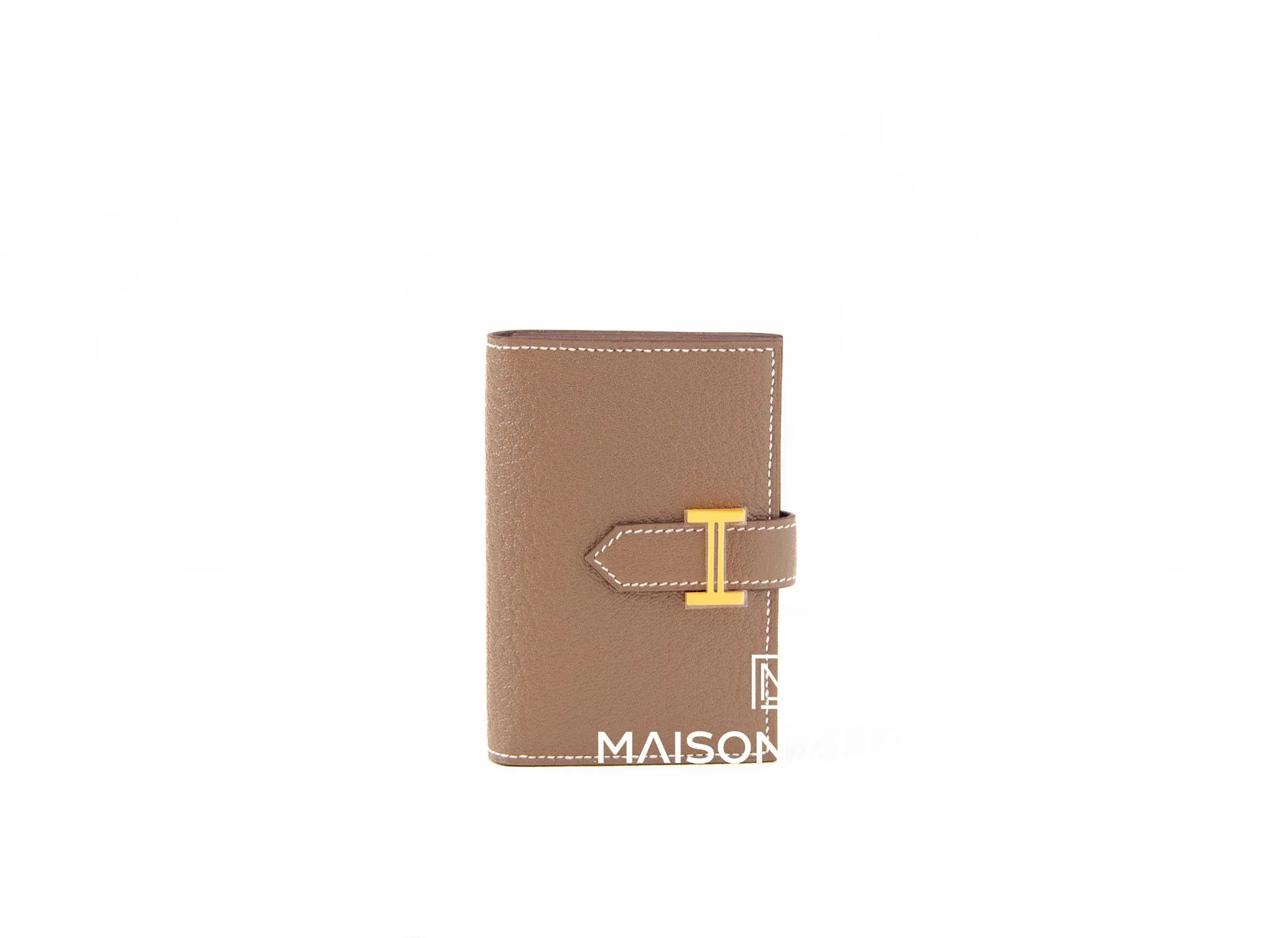 Hermes Bearn Card Holder Wallet Etoupe