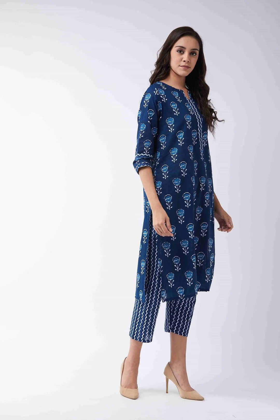 Indigo Printed Kurta And Pants