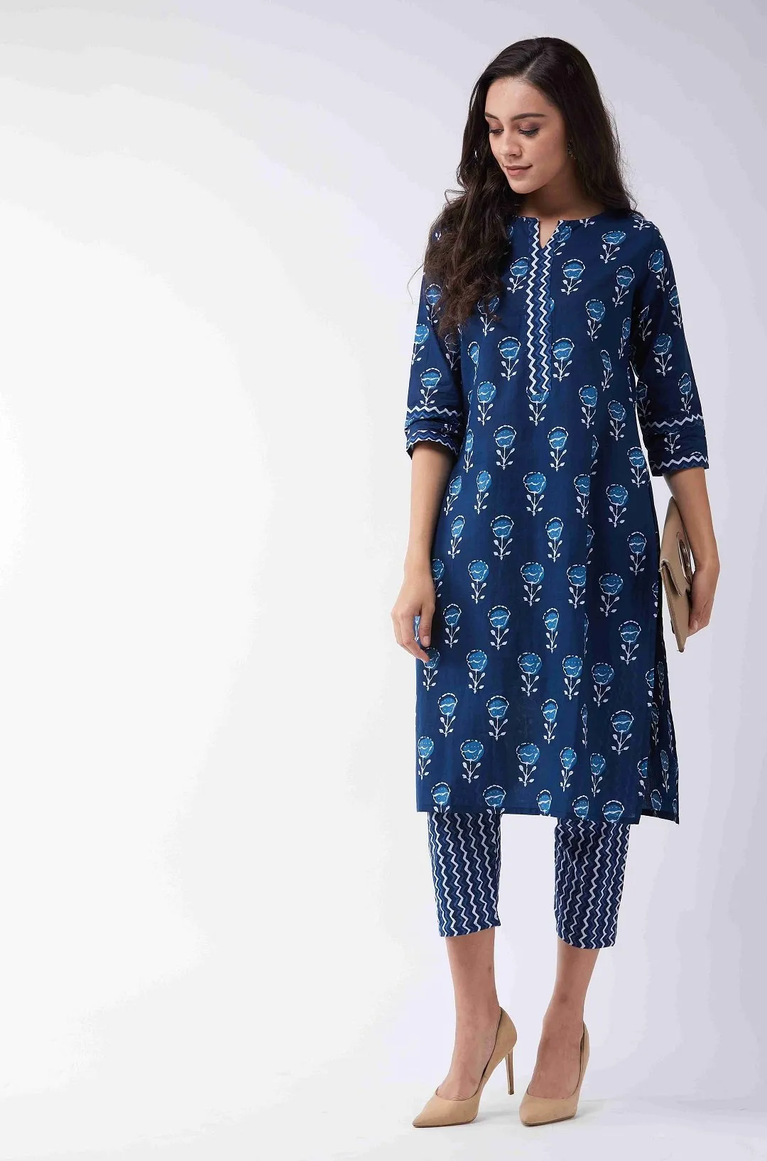 Indigo Printed Kurta And Pants