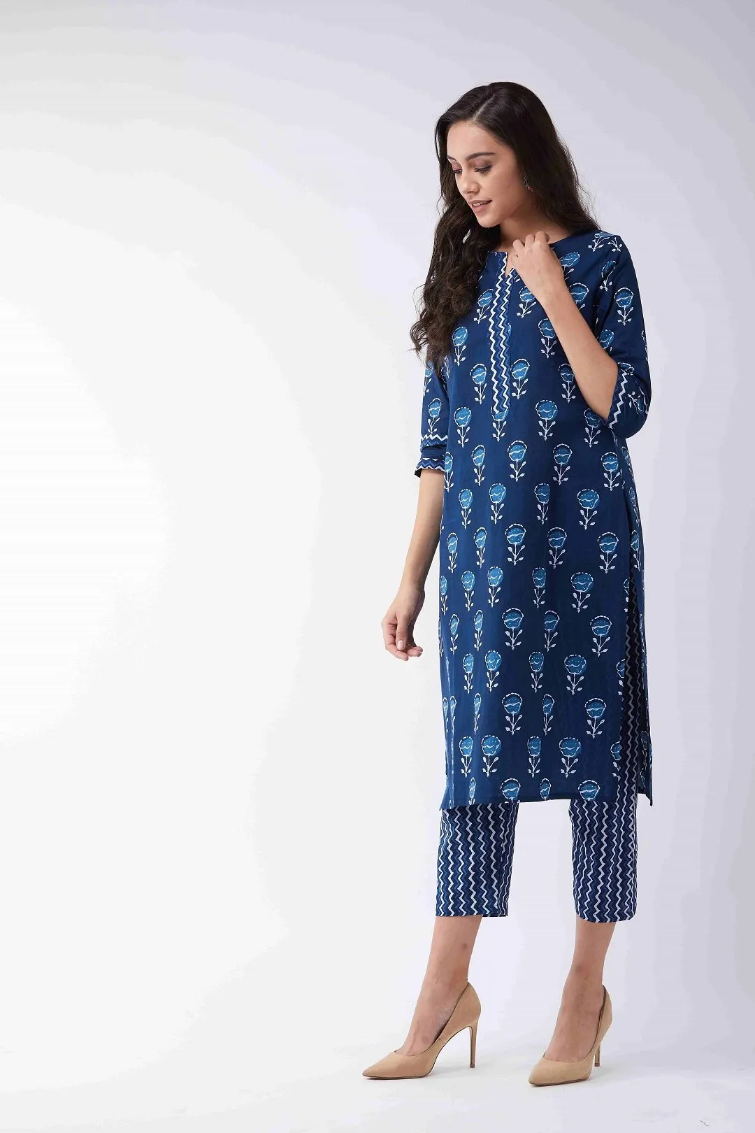 Indigo Printed Kurta And Pants