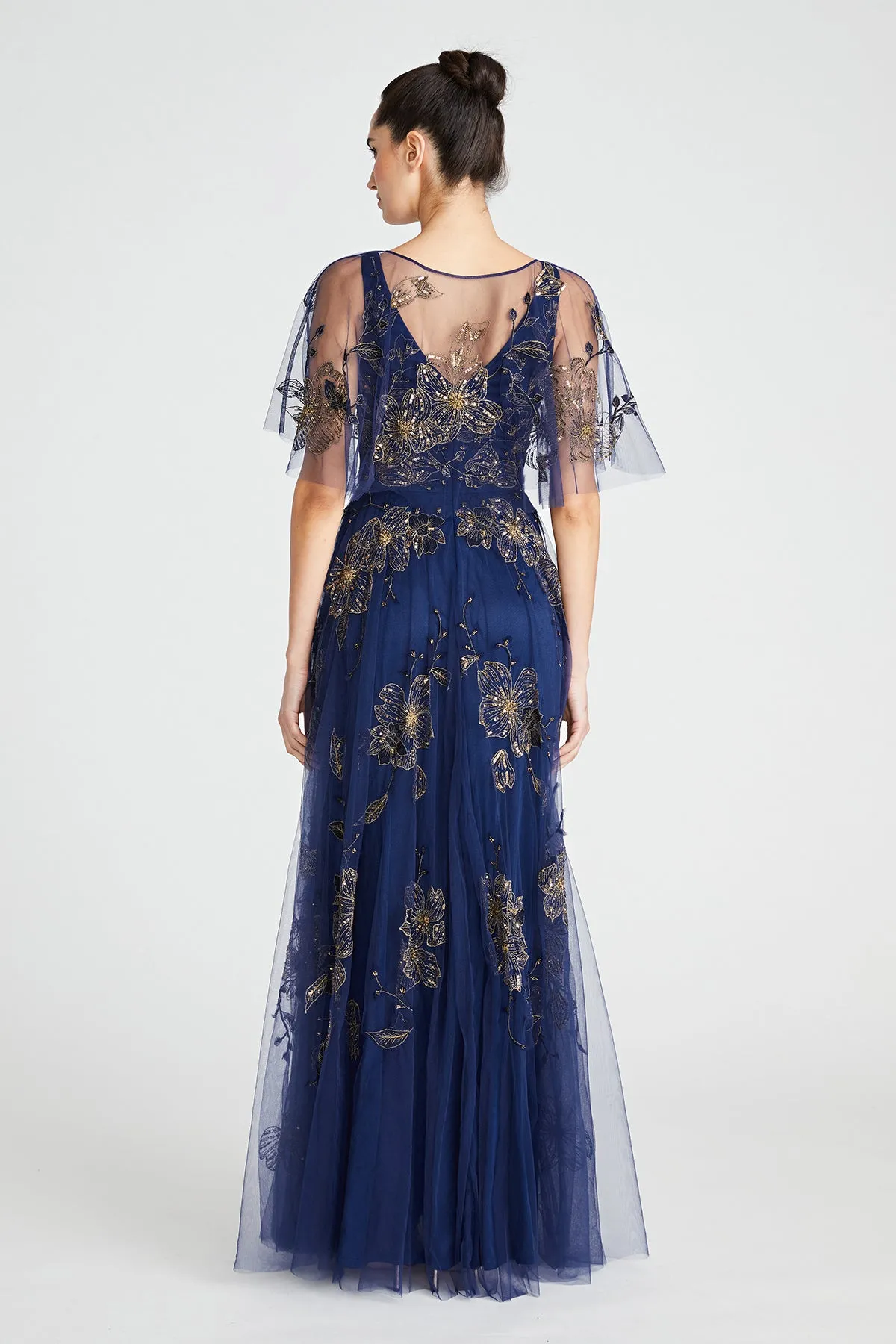 Jaylee Beaded Capelet Gown