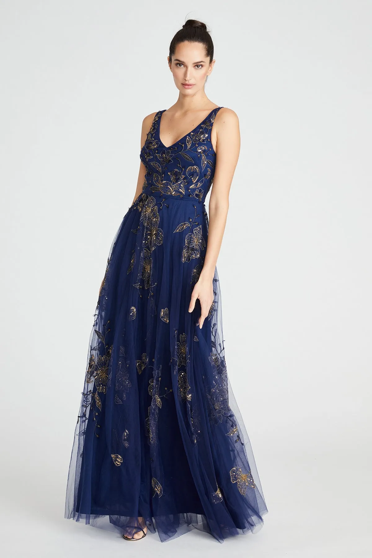 Jaylee Beaded Capelet Gown