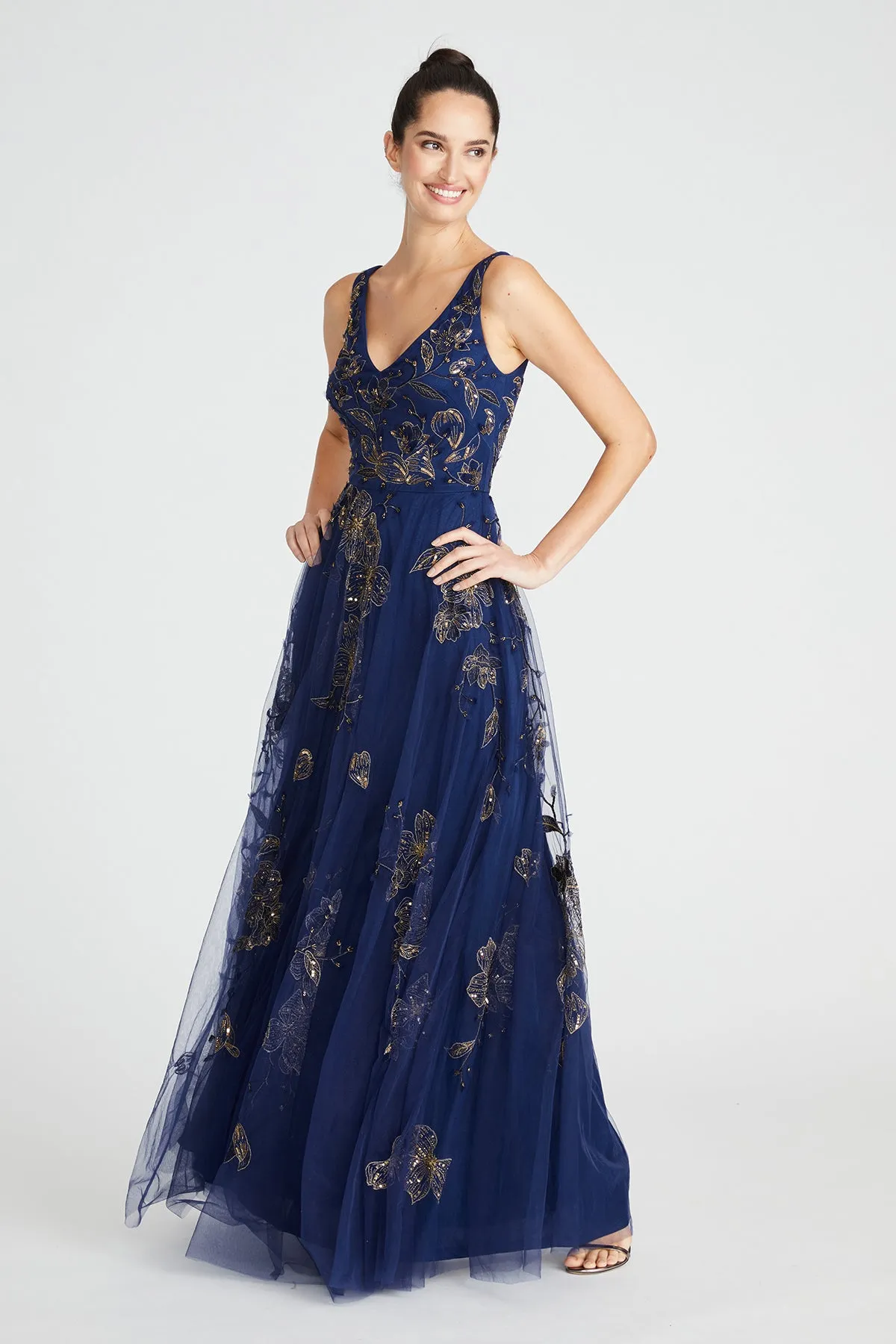 Jaylee Beaded Capelet Gown