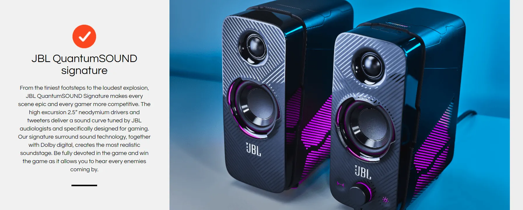 JBL Quantum DUO Bluetooth Gaming Speakers (Customisable RGB Lights)