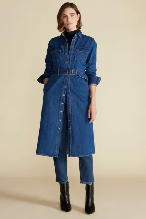 Joyce Denim Shirt Dress - Indigo Blue