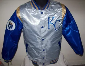 KANSAS CITY ROYALS REVERSIBLE Satin Jacket  BLUE & SILVER