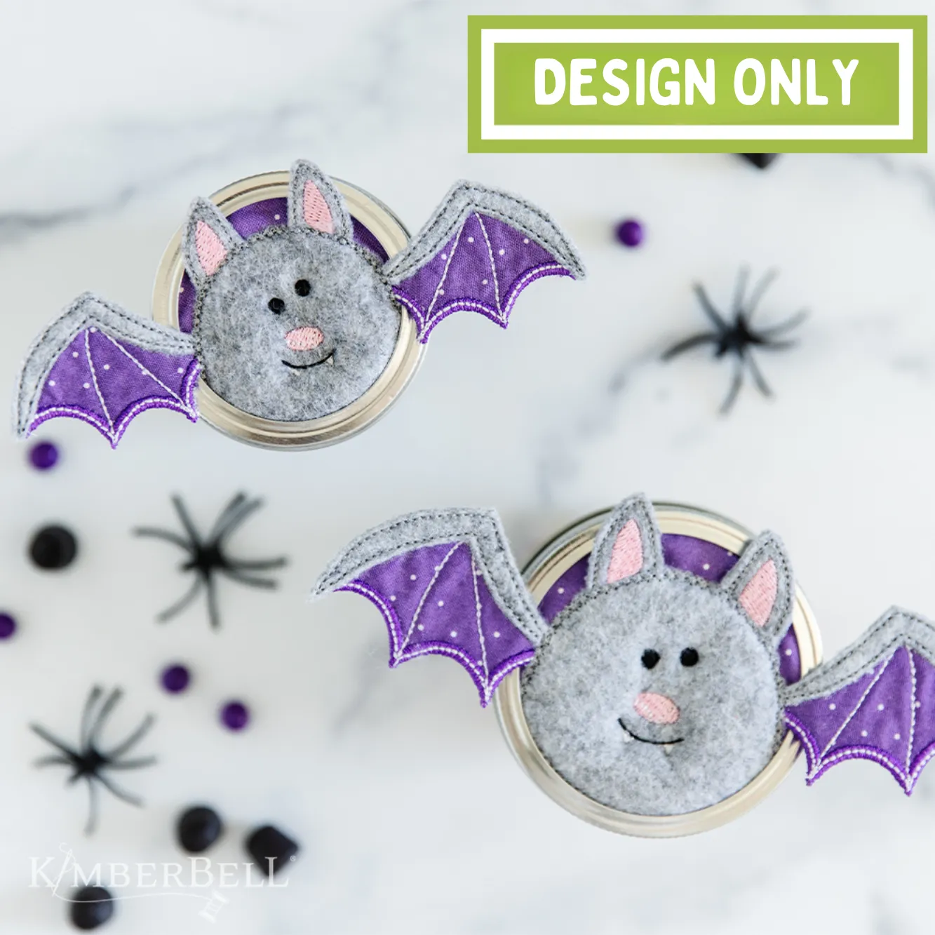 Kimberbell Embroidery Club - October 2023: Dimensional Halloween Bat Jar Topper DESIGN ONLY