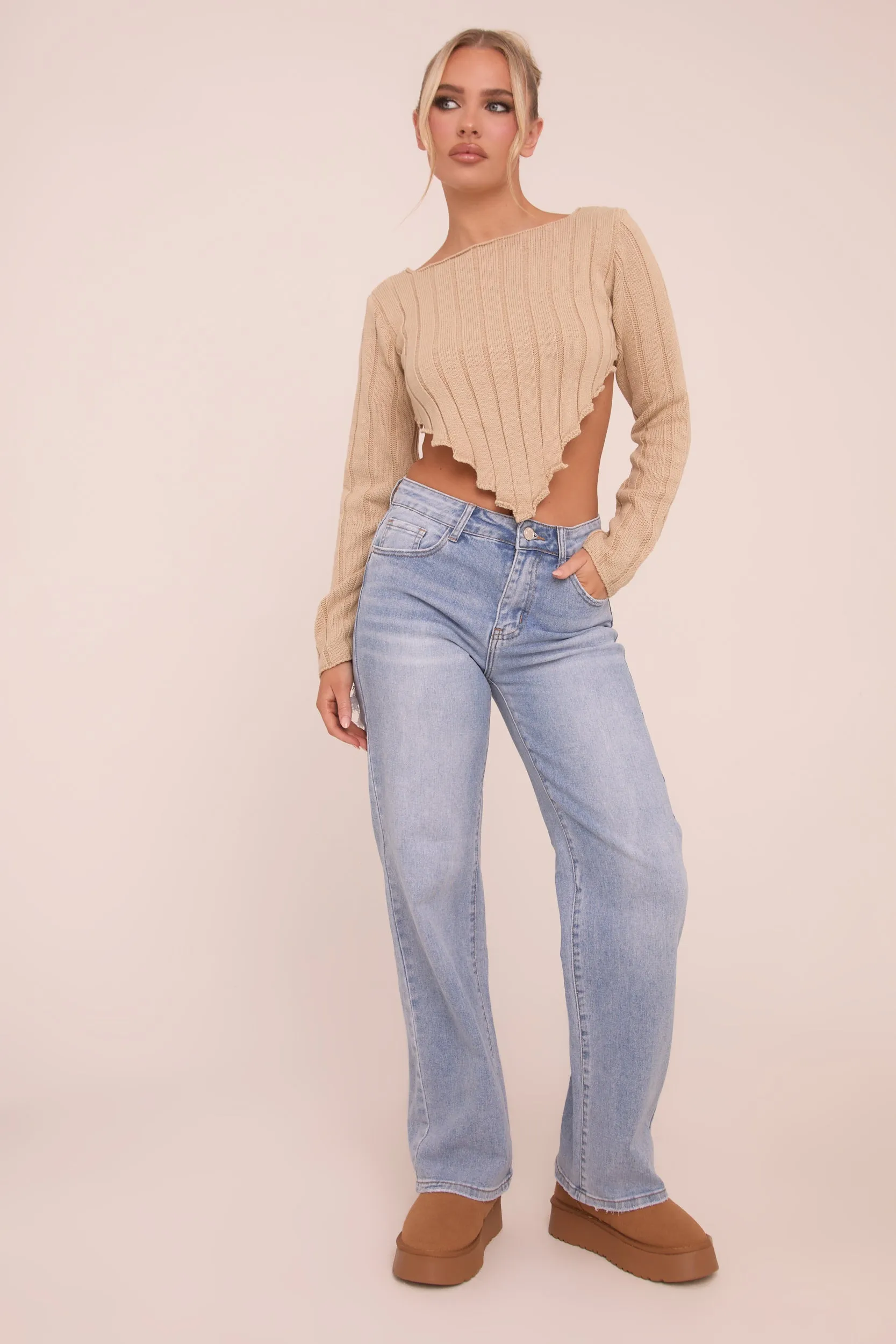 Light Blue Stretch Straight Leg Jeans - Sam