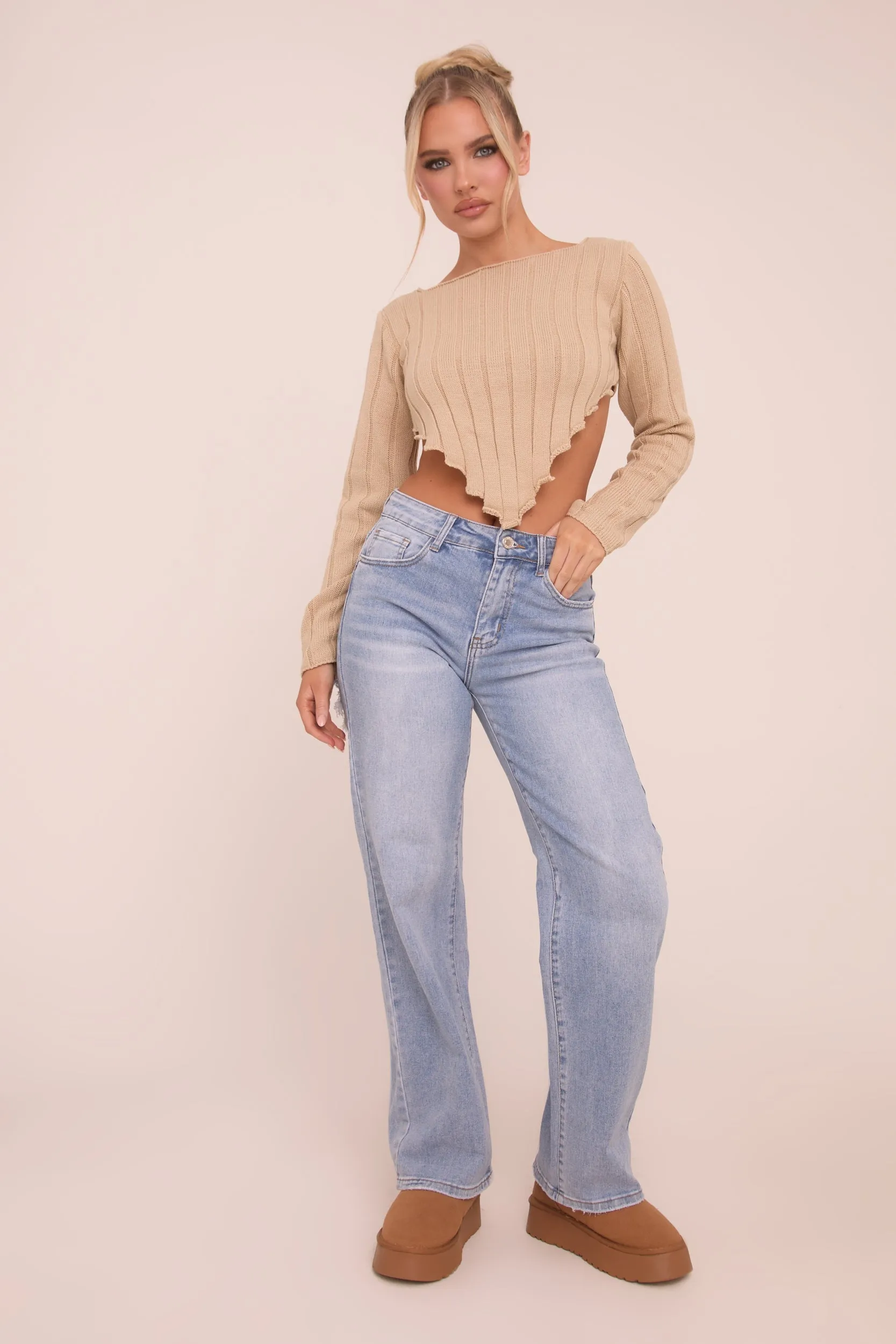 Light Blue Stretch Straight Leg Jeans - Sam