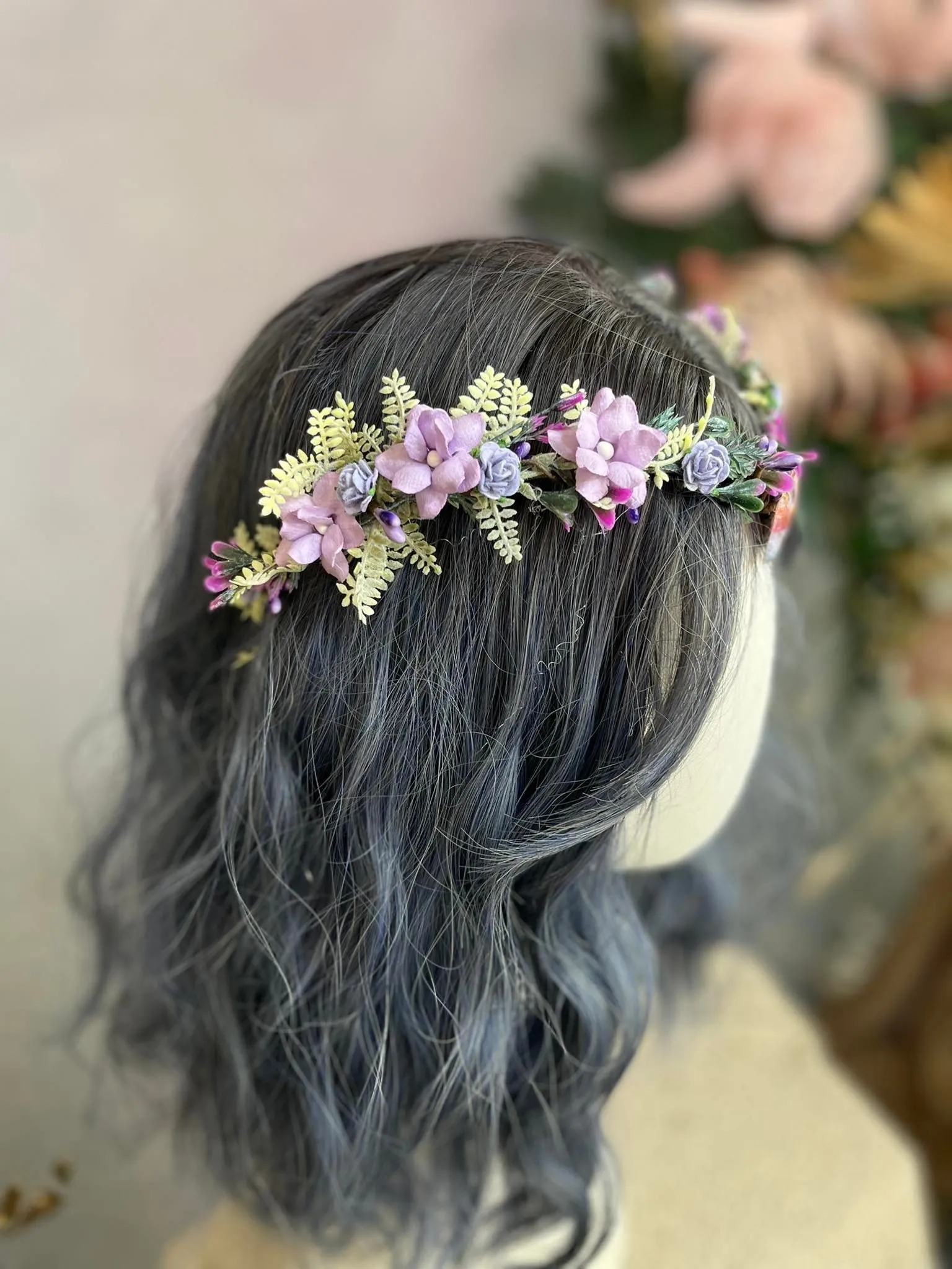 Lilac elf flower tiara