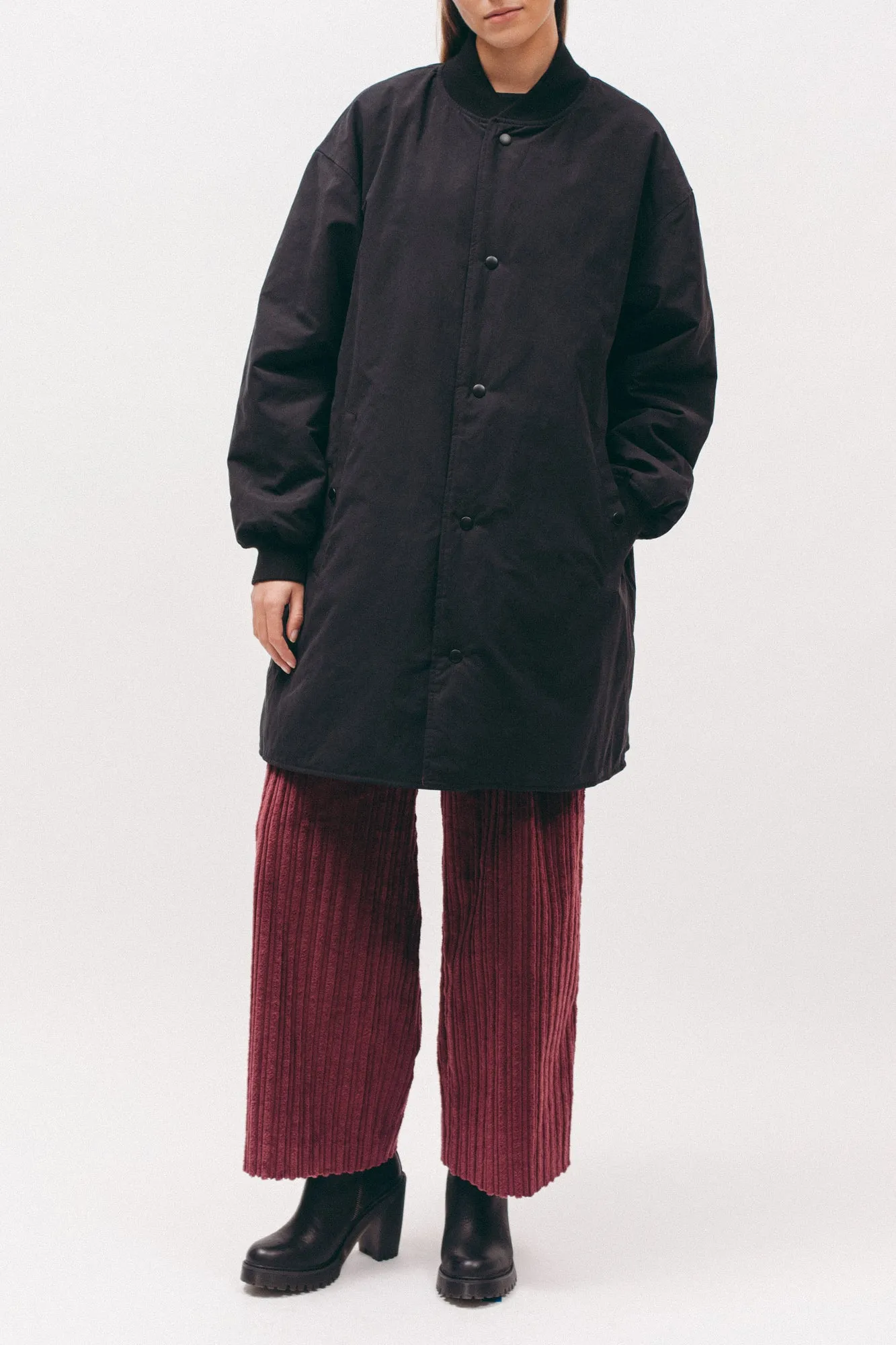 Long Bomber Reversible - Black/Burgundy