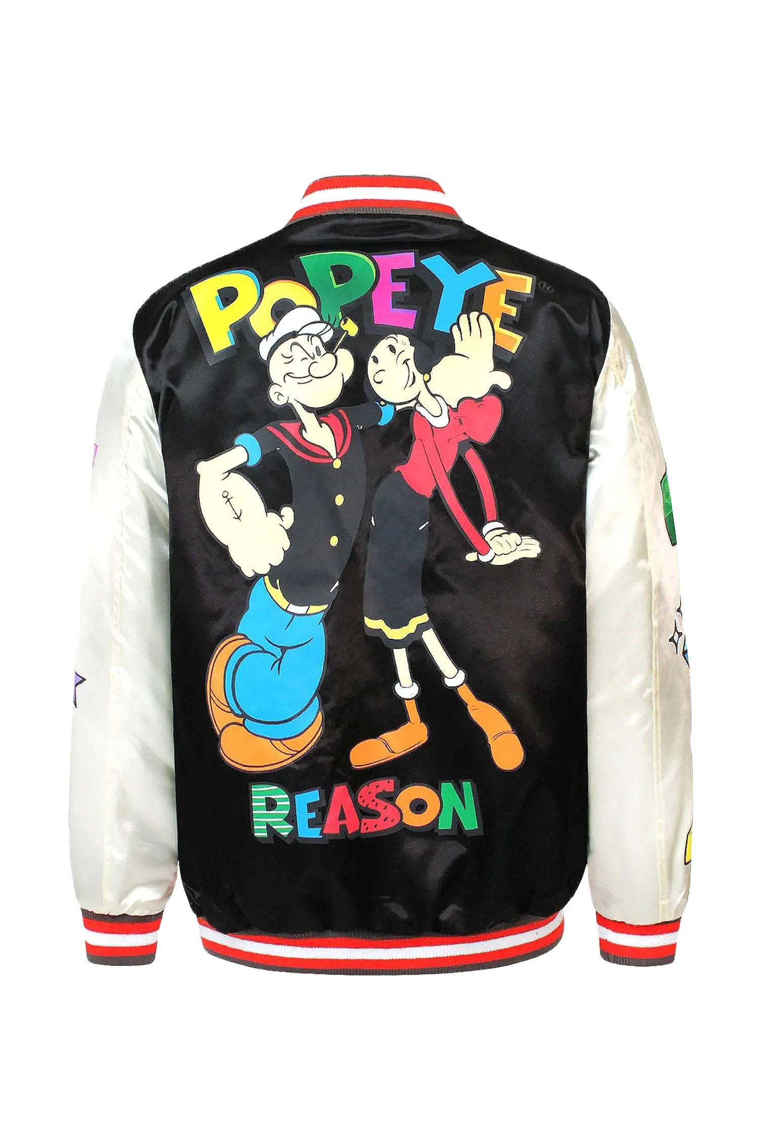 Men's Popeye Pow Satin Bomber Jacket