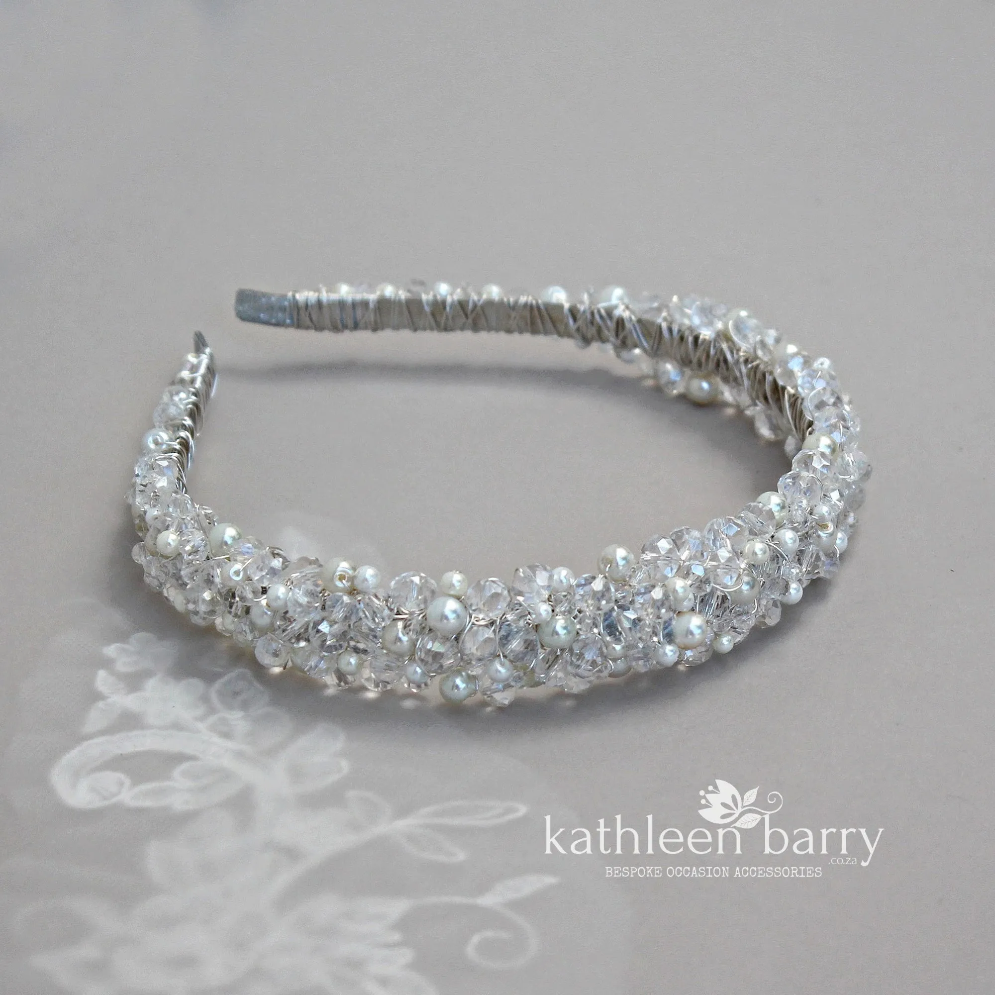 Mishka Crystal & Pearl Bridal headband - Tiara Crown