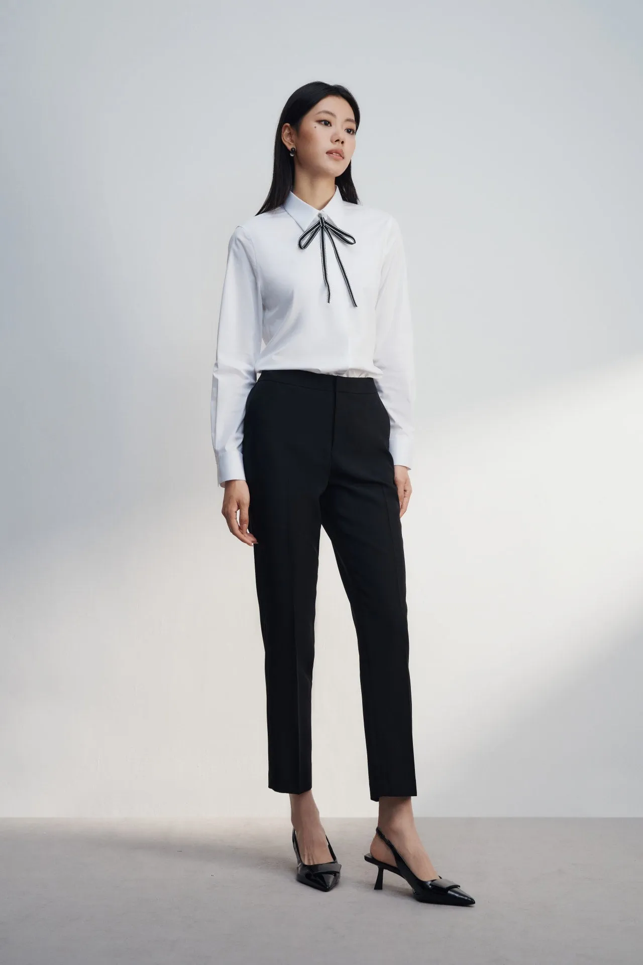 Modal Spandex Twill Shirt with Detachable Tie