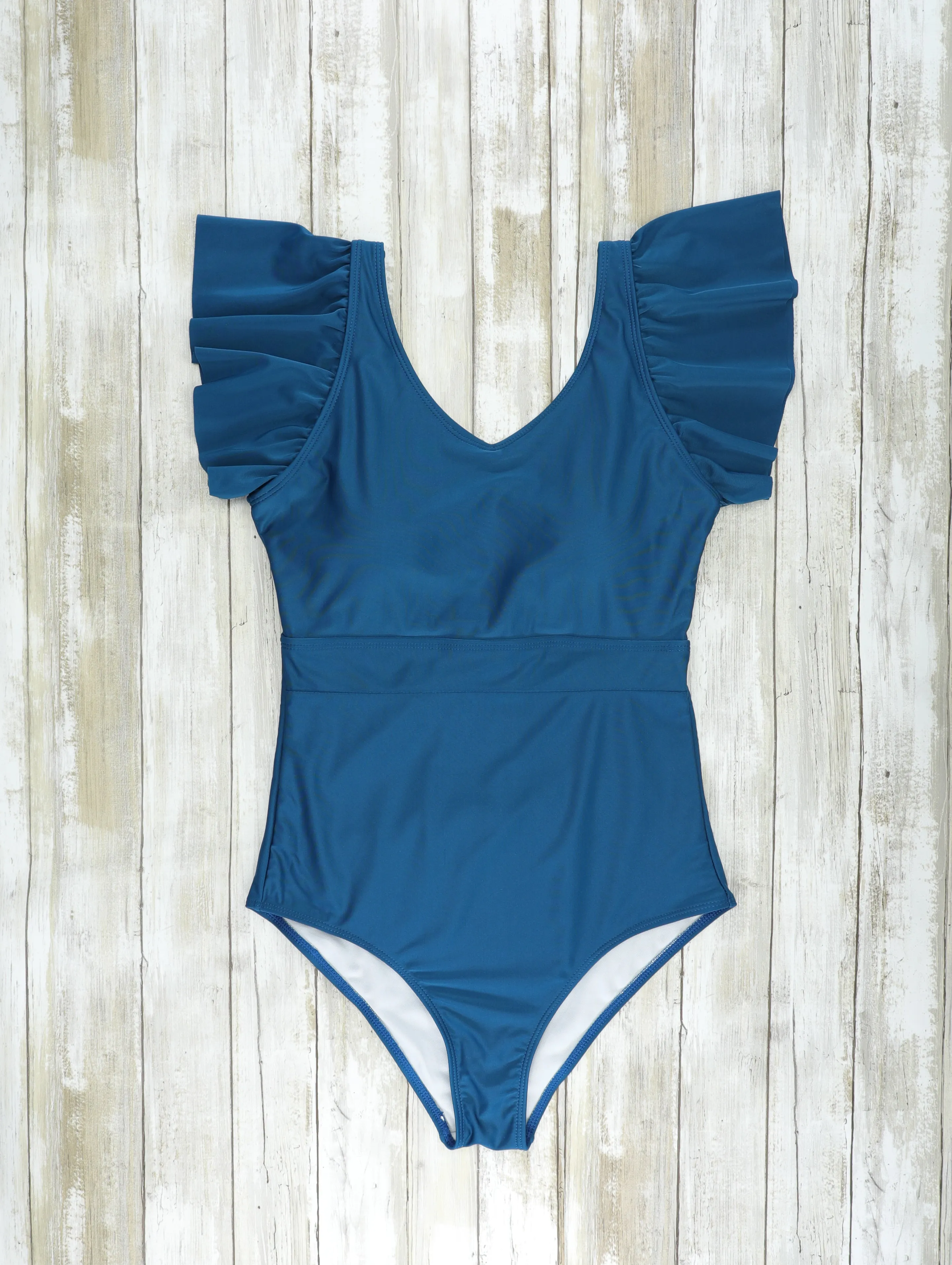 Mom & Me Navy Ruffle One-Piece Swimsuit