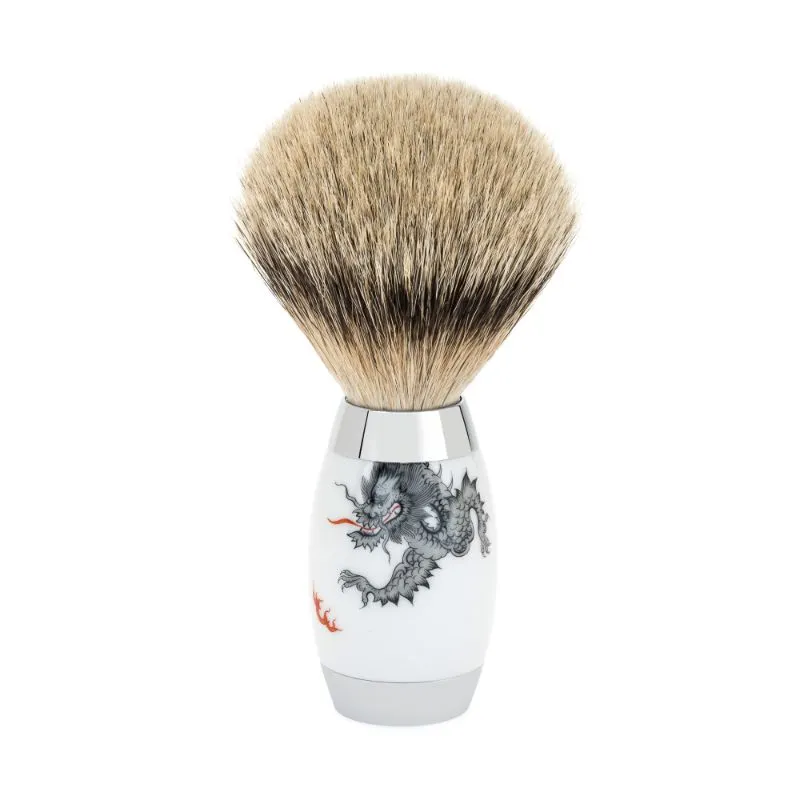 MUHLE Edition, Meissen Porcelain, Shaving Set with Safety Razor & Silvertip Badger Shaving Brush