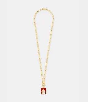 MXMV X CORAZN TWISTED LOVE THICK NECKLACE- RED