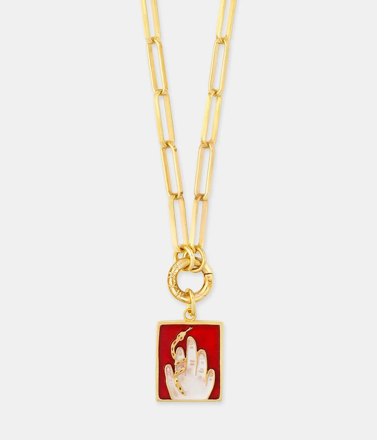 MXMV X CORAZN TWISTED LOVE THICK NECKLACE- RED