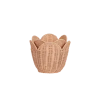 Olli Ella Rattan Lily Basket Set -  Seashell Pink