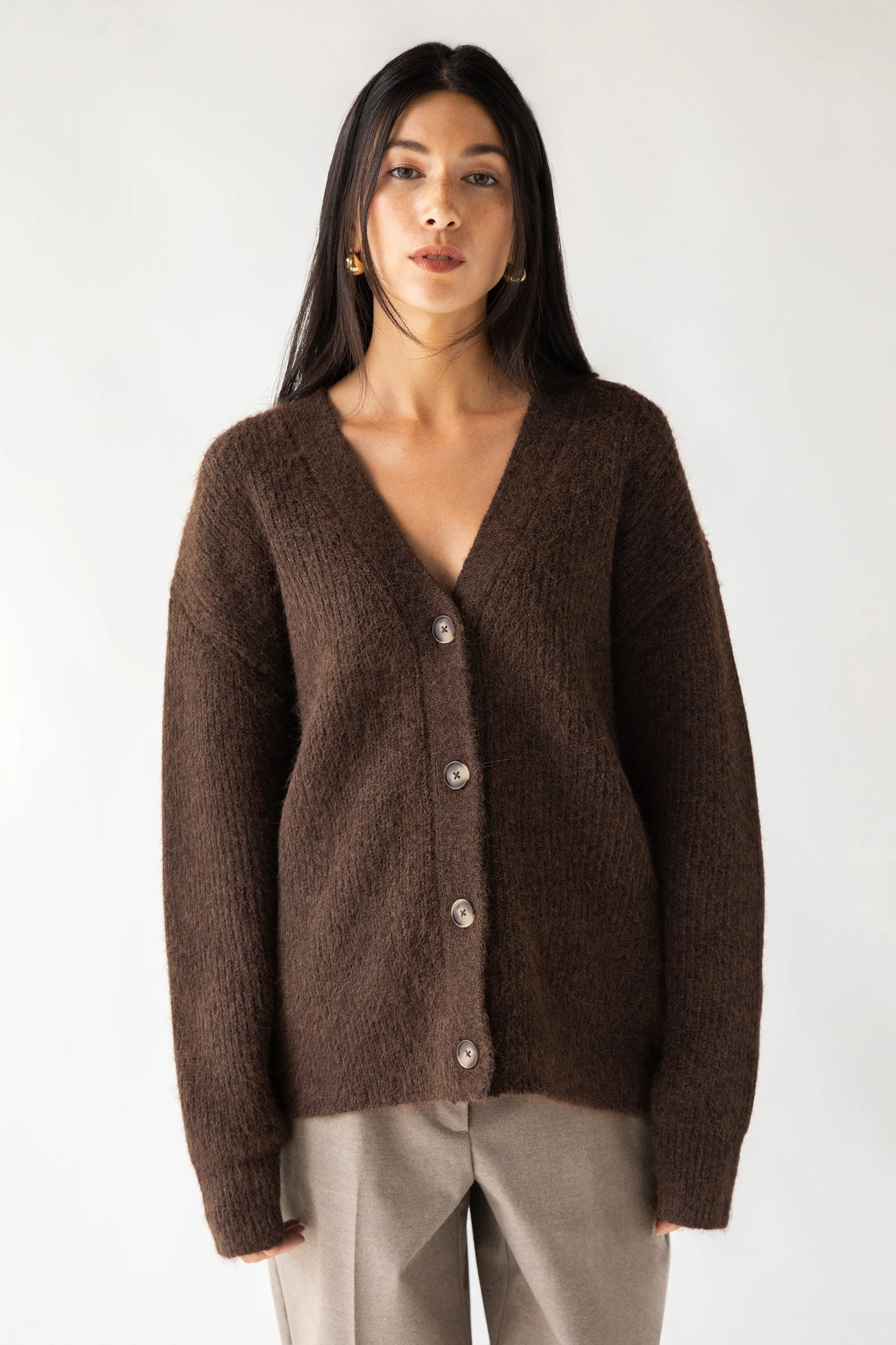 OVERSIZED BUTTON FRONT CARDIGAN