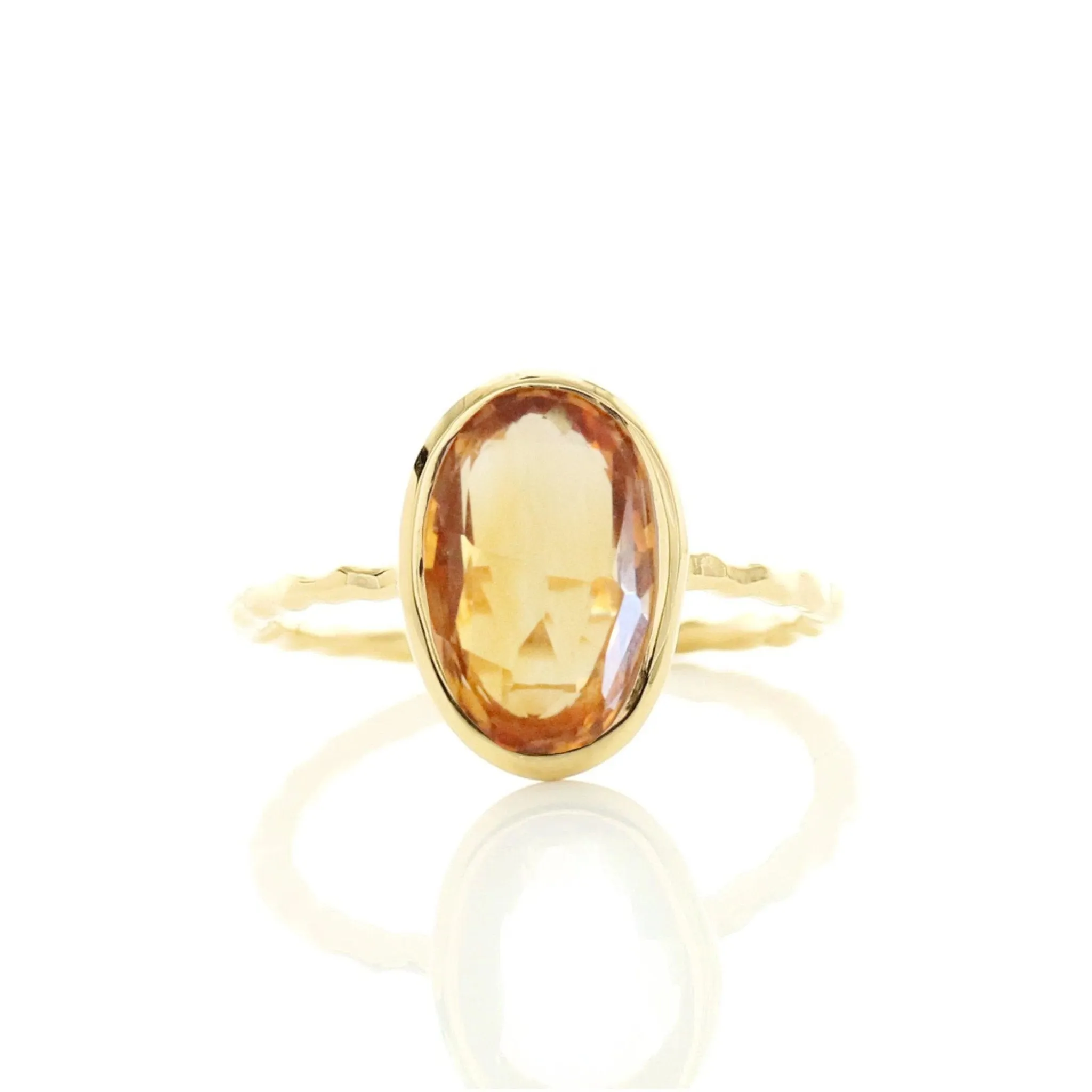 PROTECT OVAL RING - CITRINE & GOLD