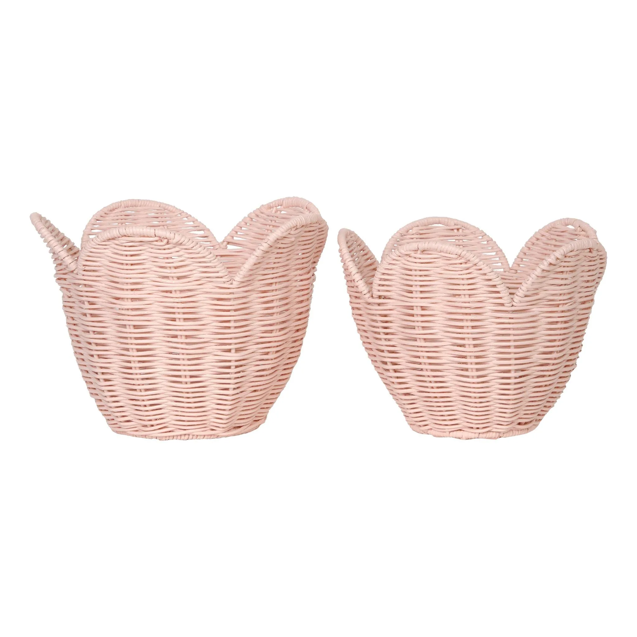 Rattan Lily Basket Set | Blush