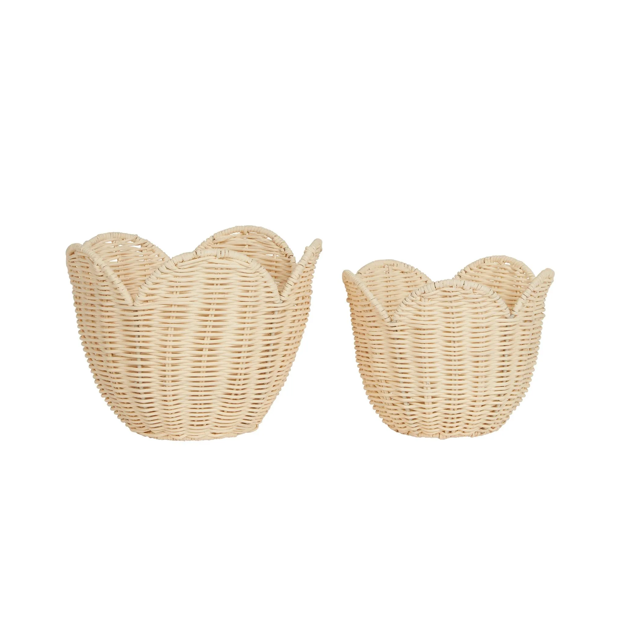 Rattan Lily Basket Set | Butter Cream