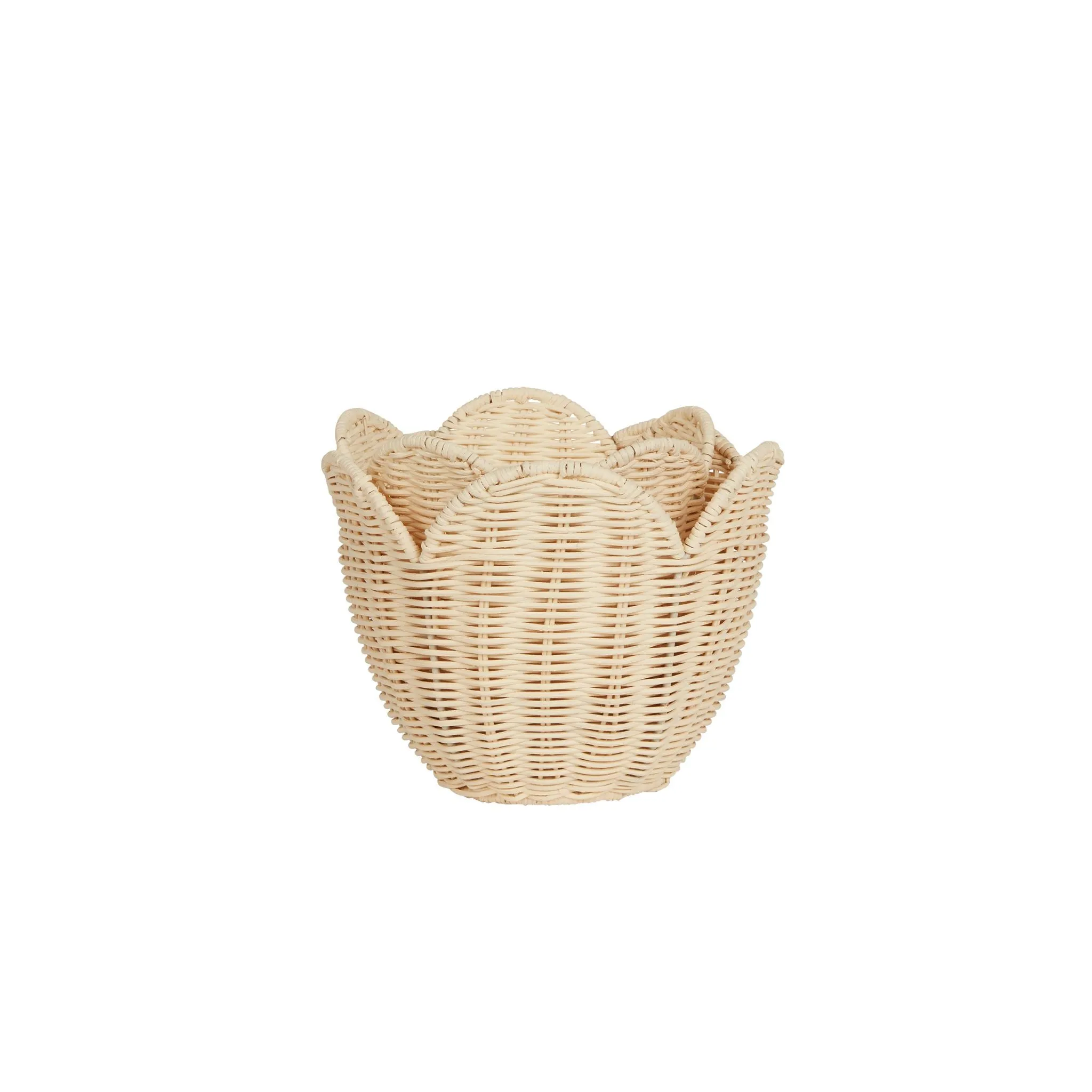 Rattan Lily Basket Set | Butter Cream