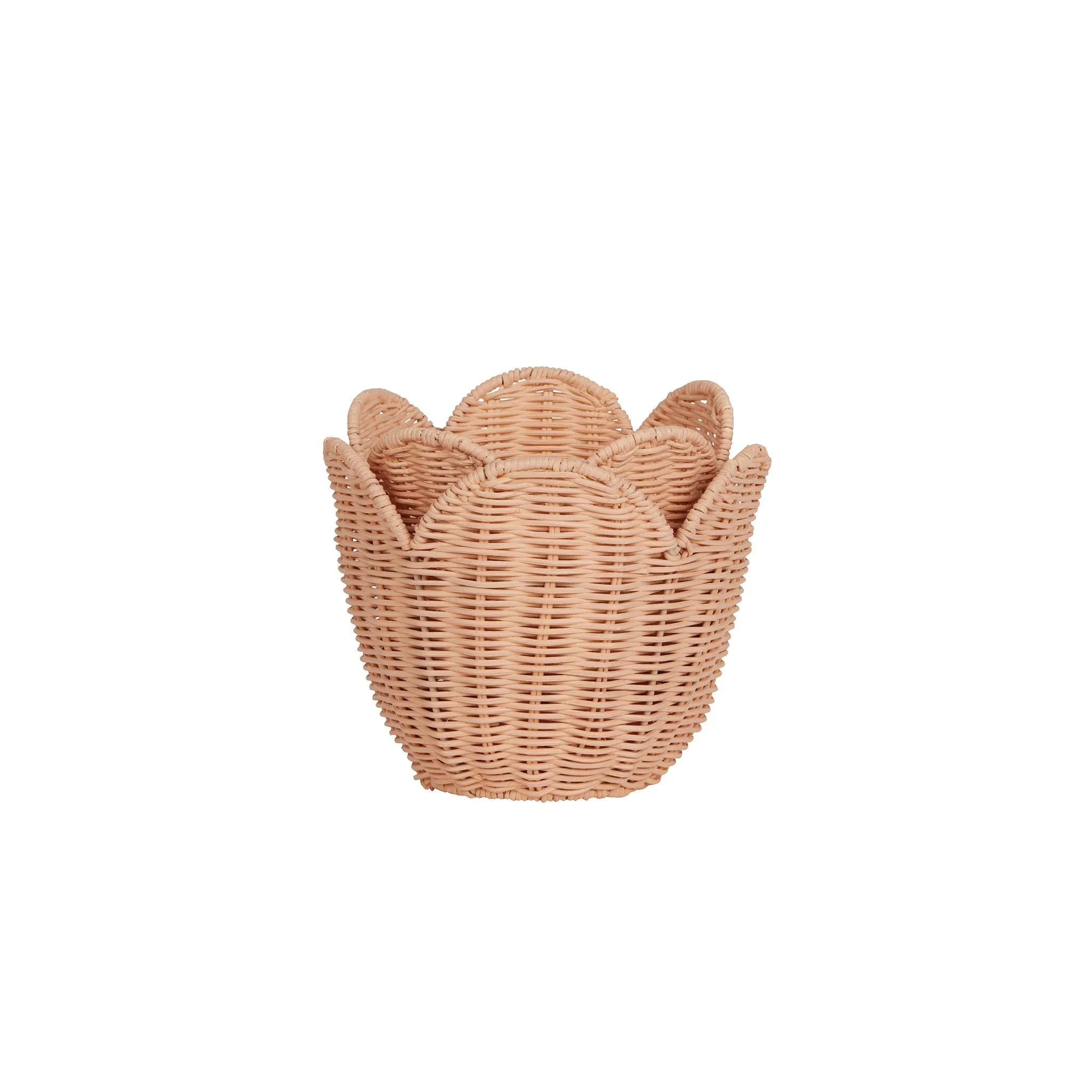 Rattan Lily Basket Set | Seashell Pink