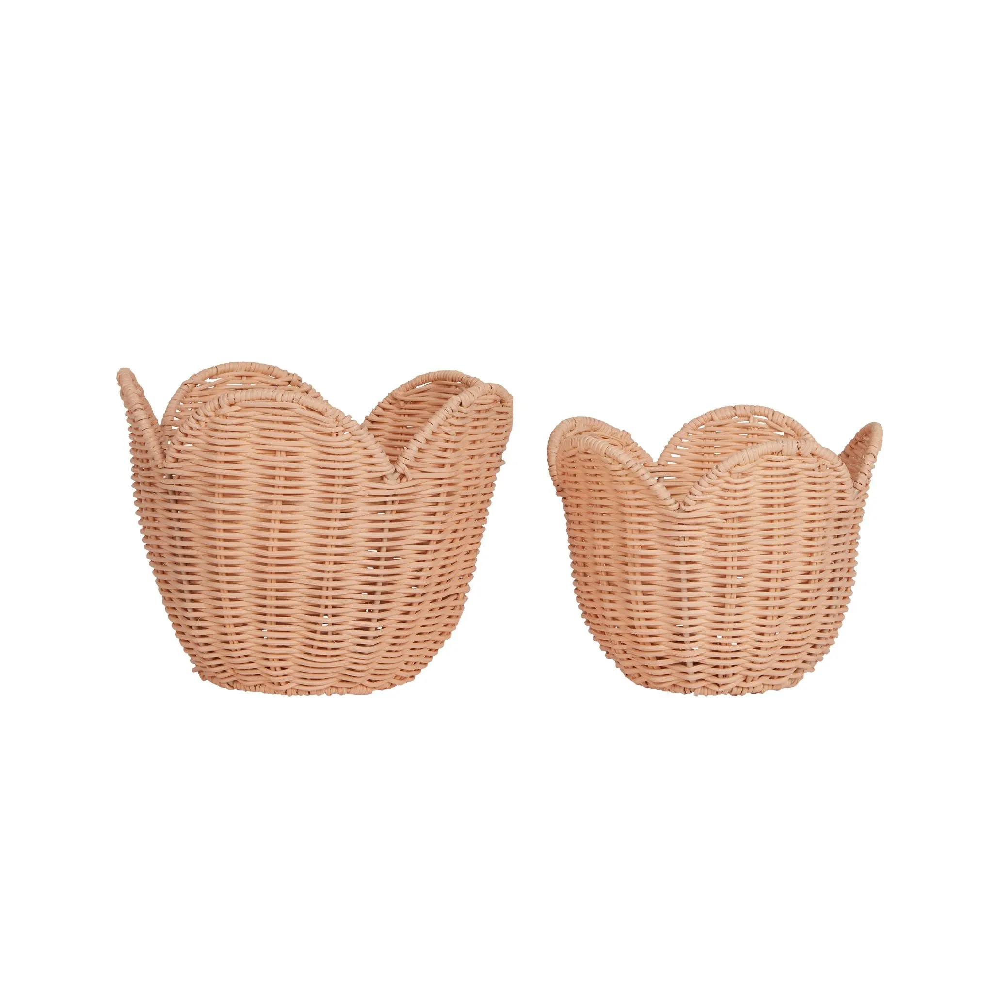 Rattan Lily Basket Set | Seashell Pink