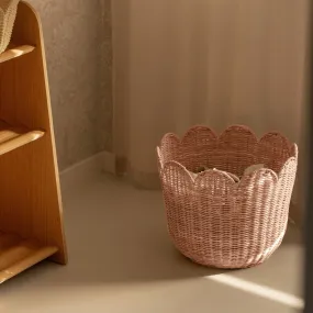 Rattan Tulip Basket | Seashell Pink