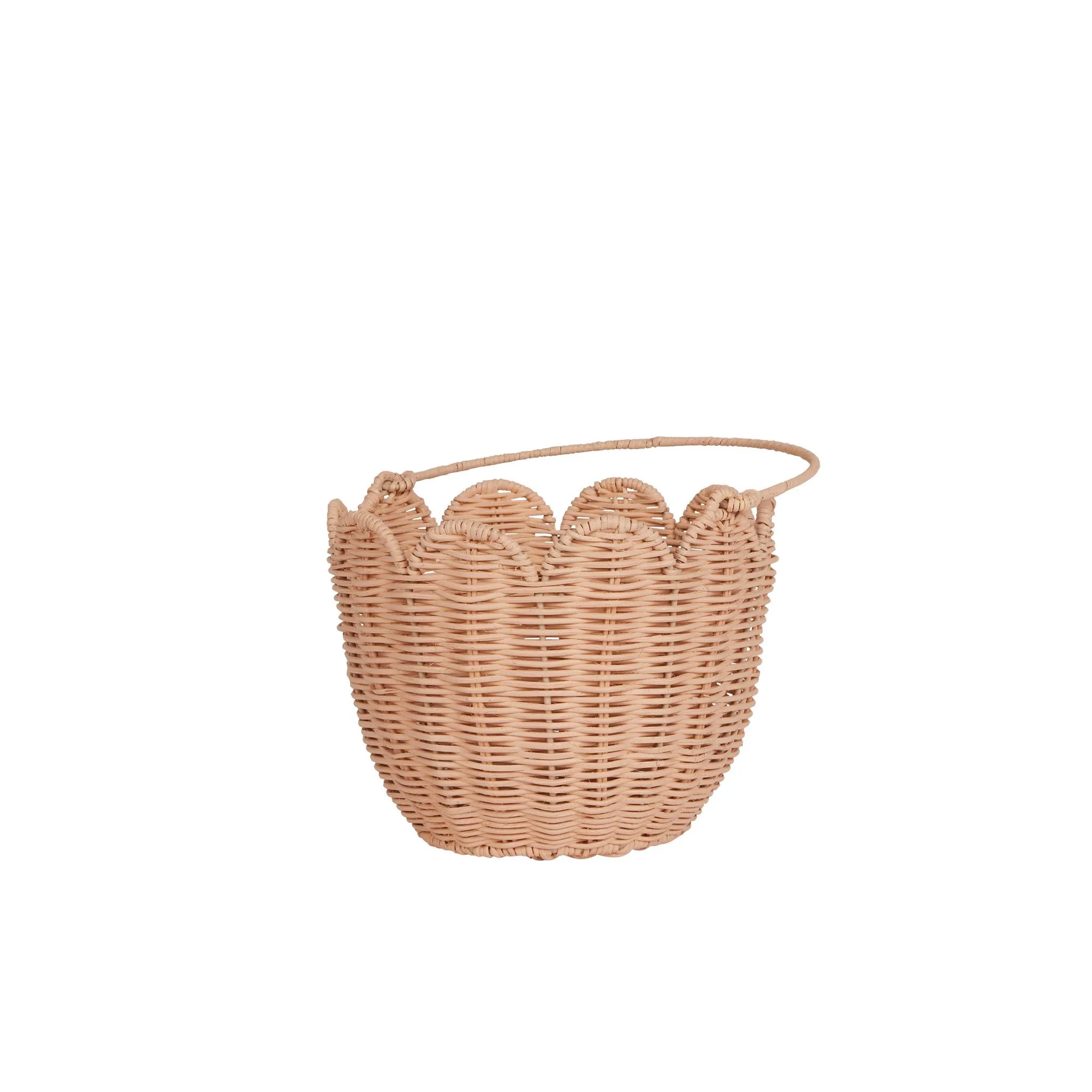 Rattan Tulip Carry Basket | Seashell Pink