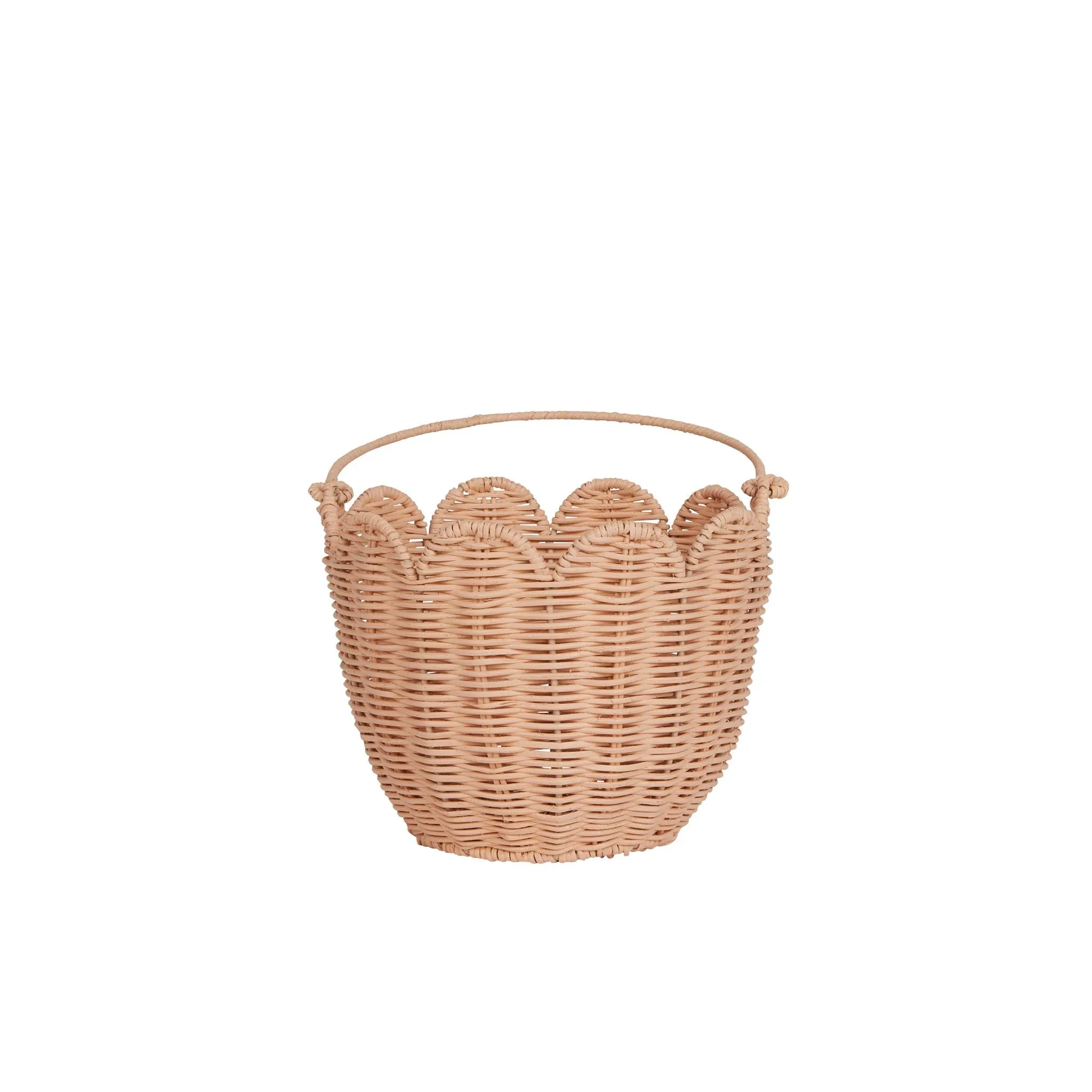 Rattan Tulip Carry Basket | Seashell Pink