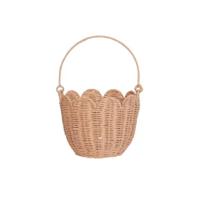 Rattan Tulip Carry Basket | Seashell Pink